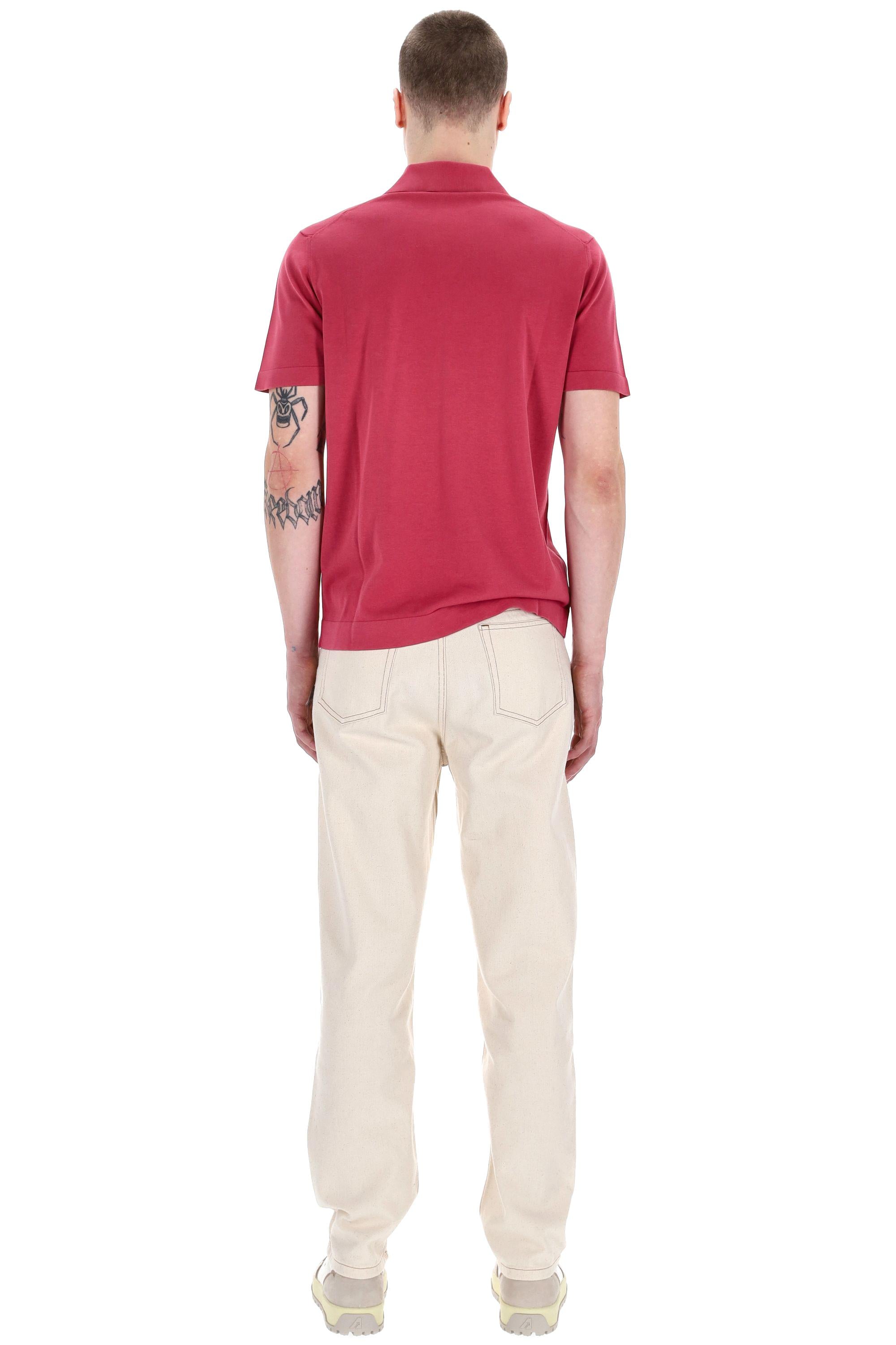 Drumohr Polo in cotone frosted superlight open collar D0GF146N-3 389 