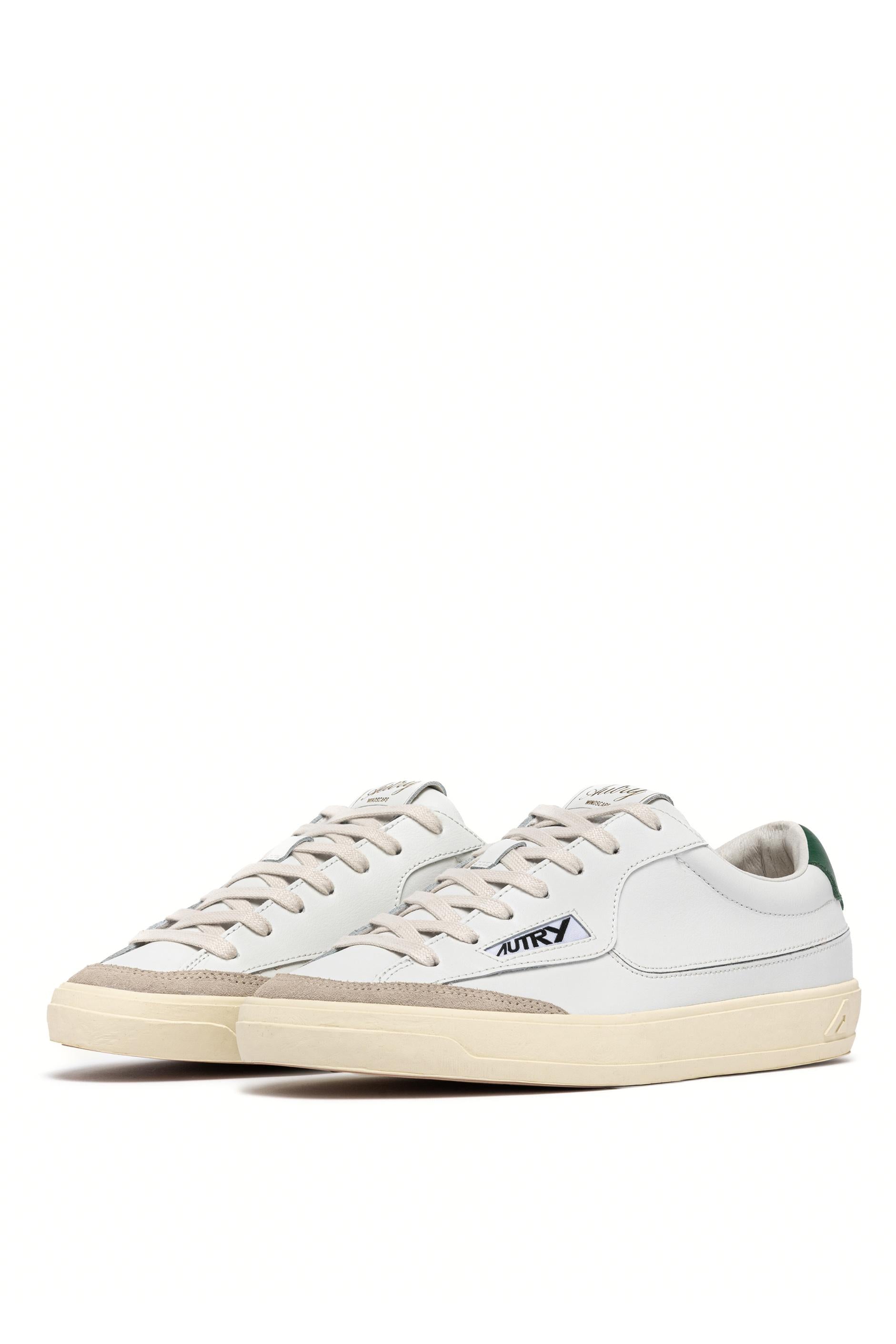 Autry Sneaker Windscape in pelle con talloncino verde SCLM UK06 WHT/AMAZON 