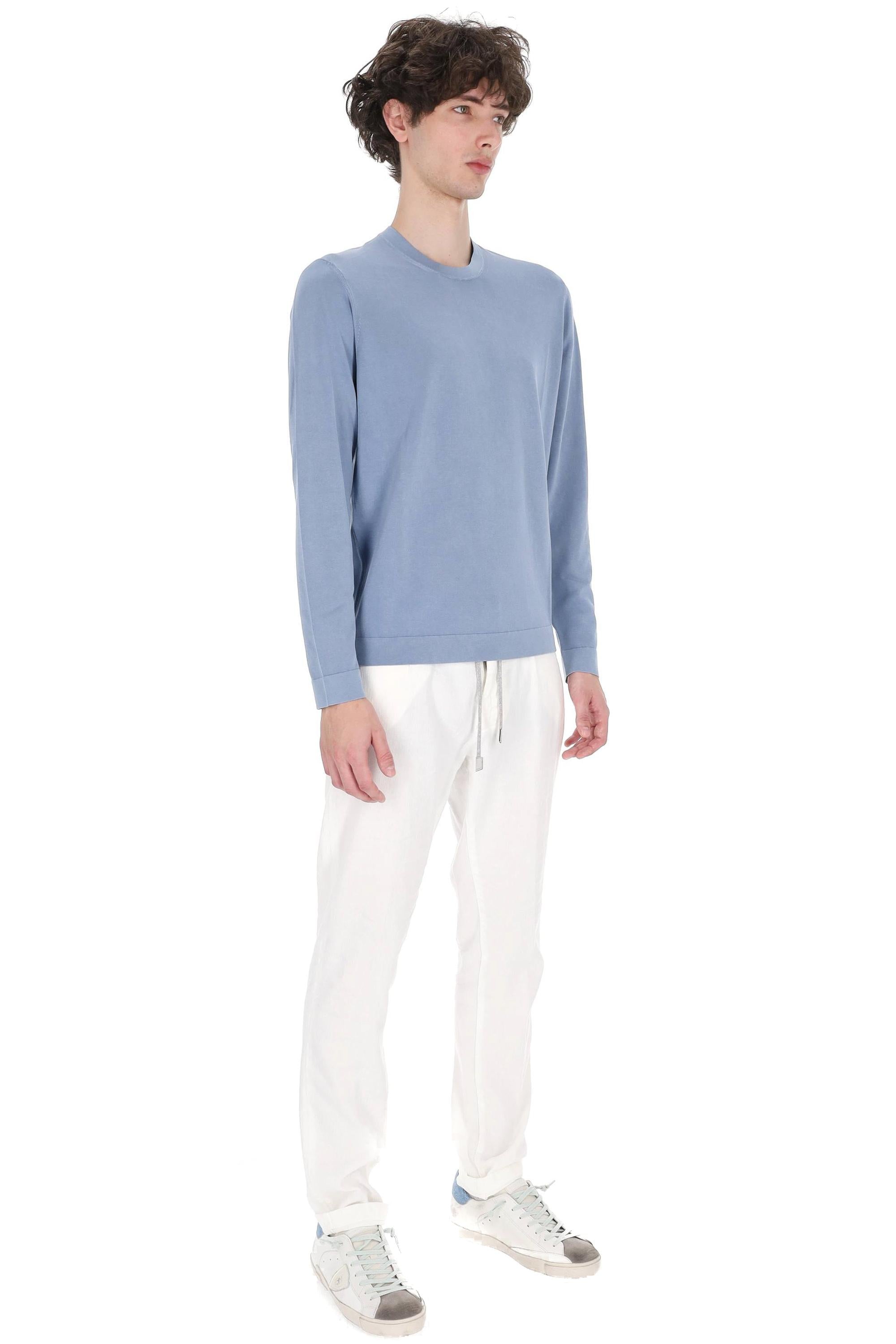 Drumohr T-shirt manica lunga in leggero cotone frosted D0GF113NL-3 724 