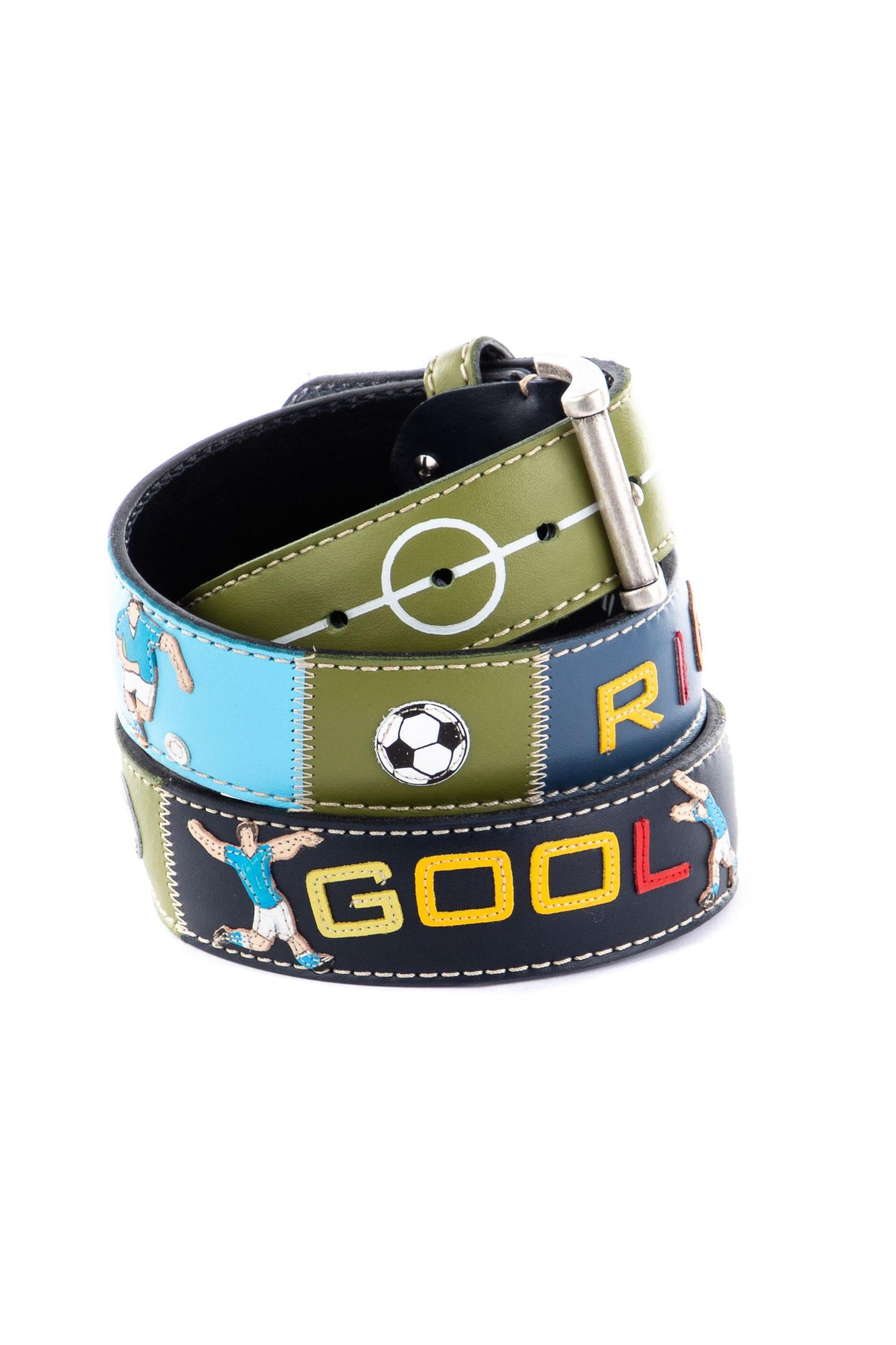 Cintura artigianale in pelle "W il Calcio" W IL CALCIO NN Artigianato Italiano 