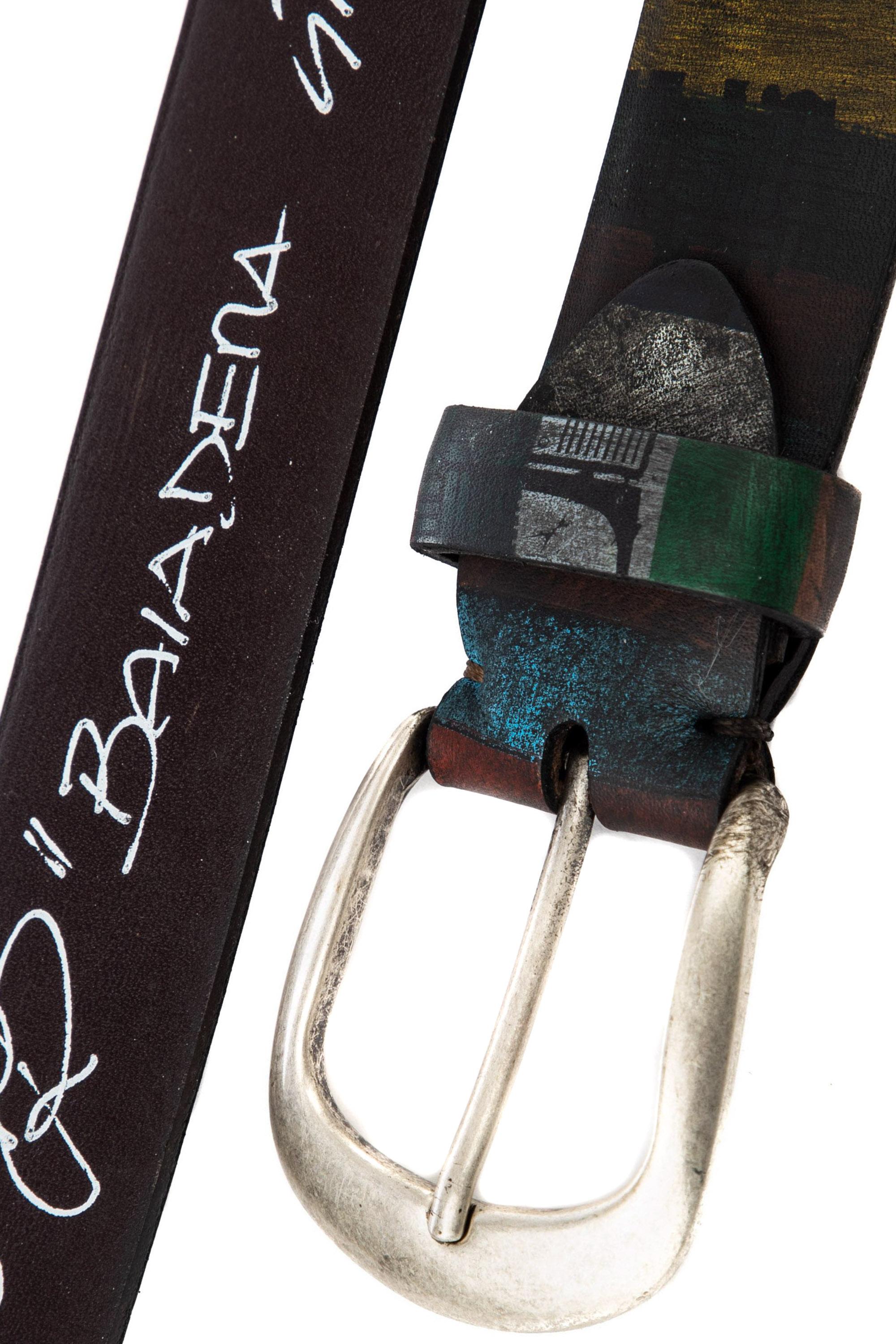 Artigianato Italiano Cintura artigianale in pelle a strisce verticali "Baiadera" BAIADERA MLTCLR 