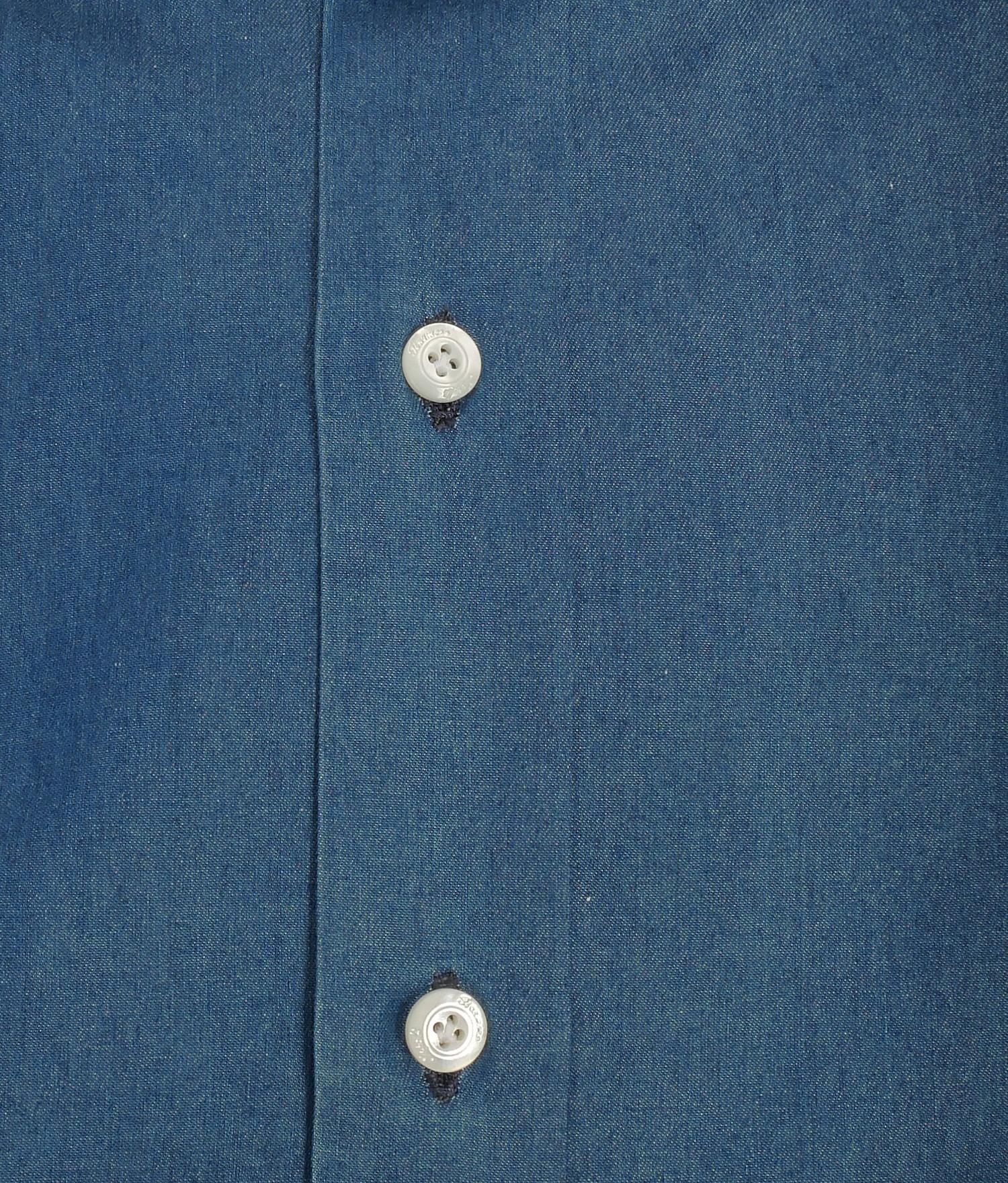 Finamore Camicia sartoriale in denim stone washed linea Napoli N-19542-C0160-ZANTE 12 