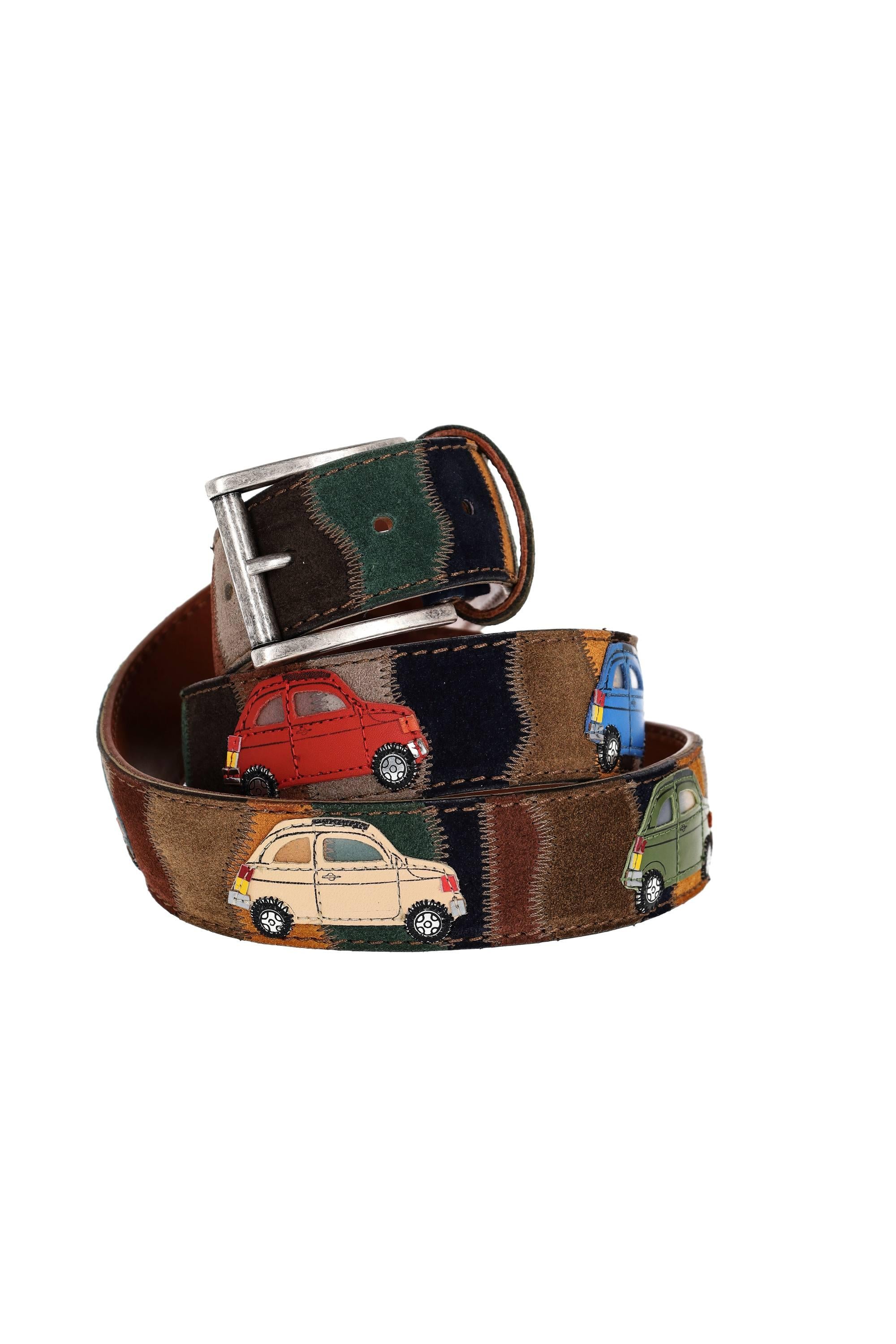 Cintura artigianale in camoscio modello 500 GEO CAMOSCIO 500 MLTCLR Artigianato Italiano 