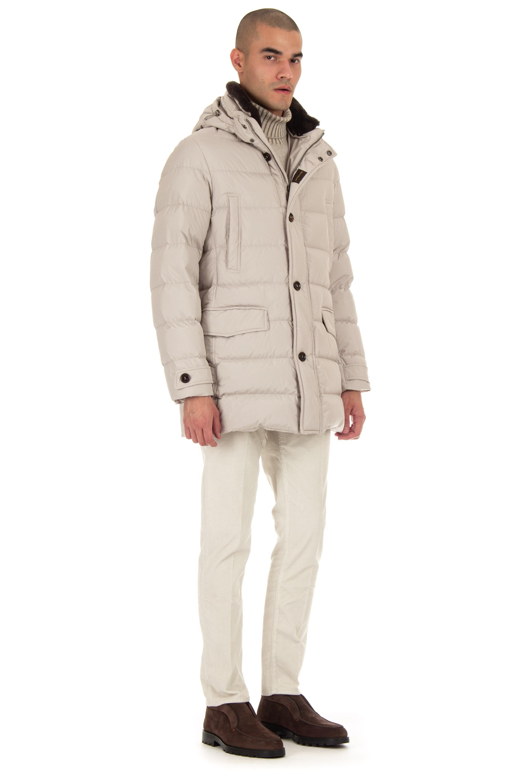 Moorer Piumino con cappuccio e collo in castoro mod. saturno-stp SATURNO-STP U0102 