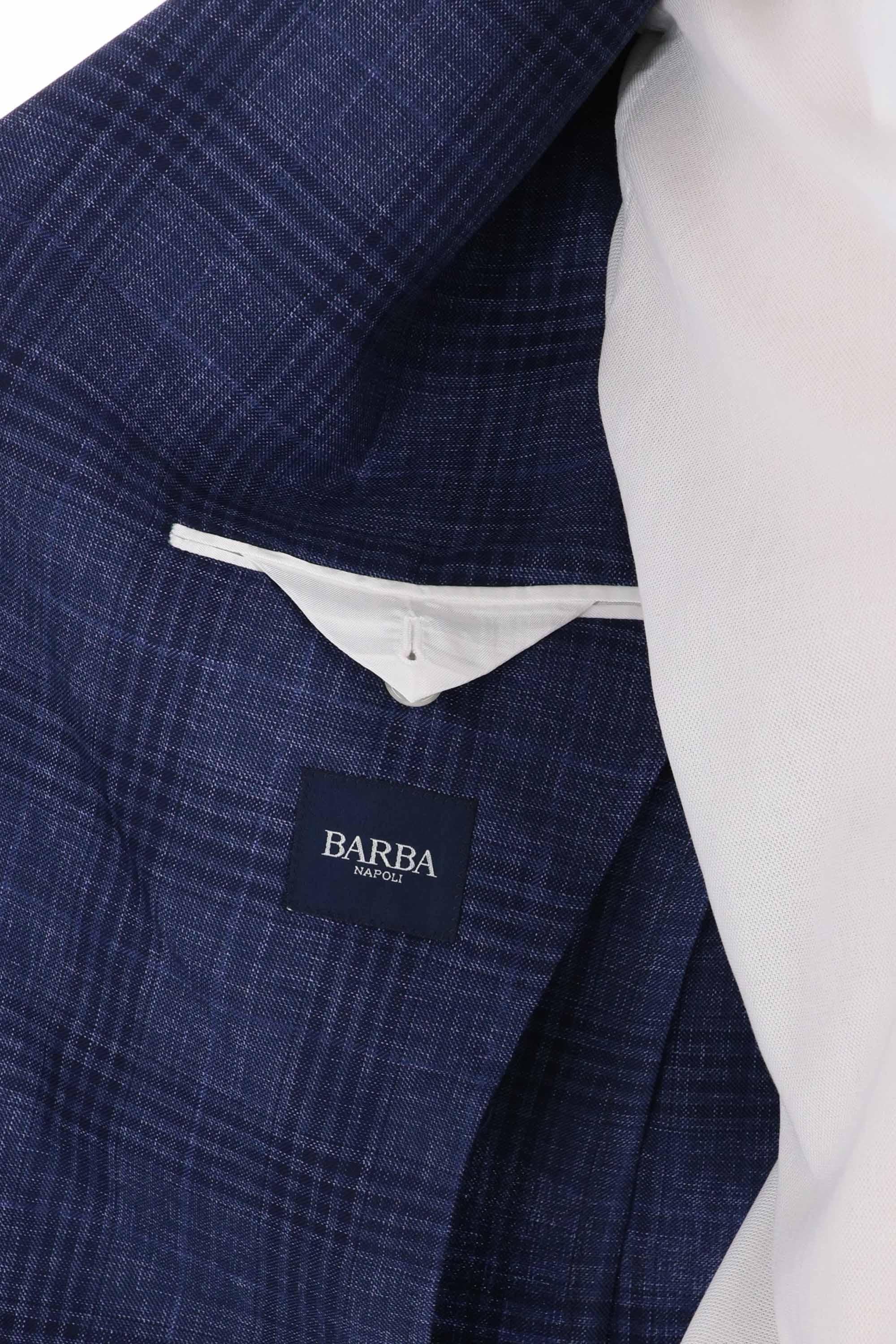 Giacca sartoriale doppiopetto in lana vergine Principe di Galles DP_48046 0001 Barba 