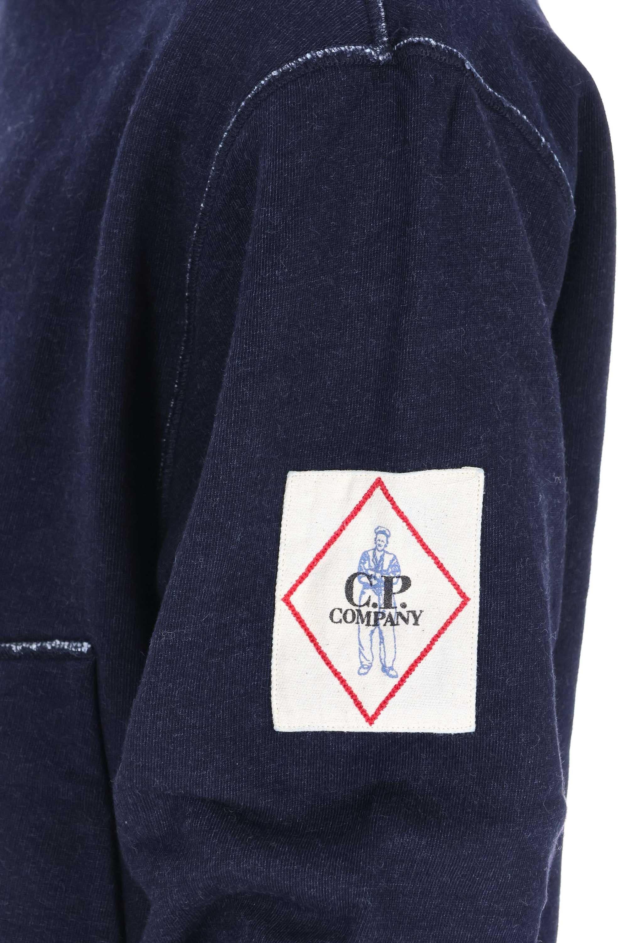 Felpa con cappuccio tintura indigo MSS181A11-0469W D08 CP Company 