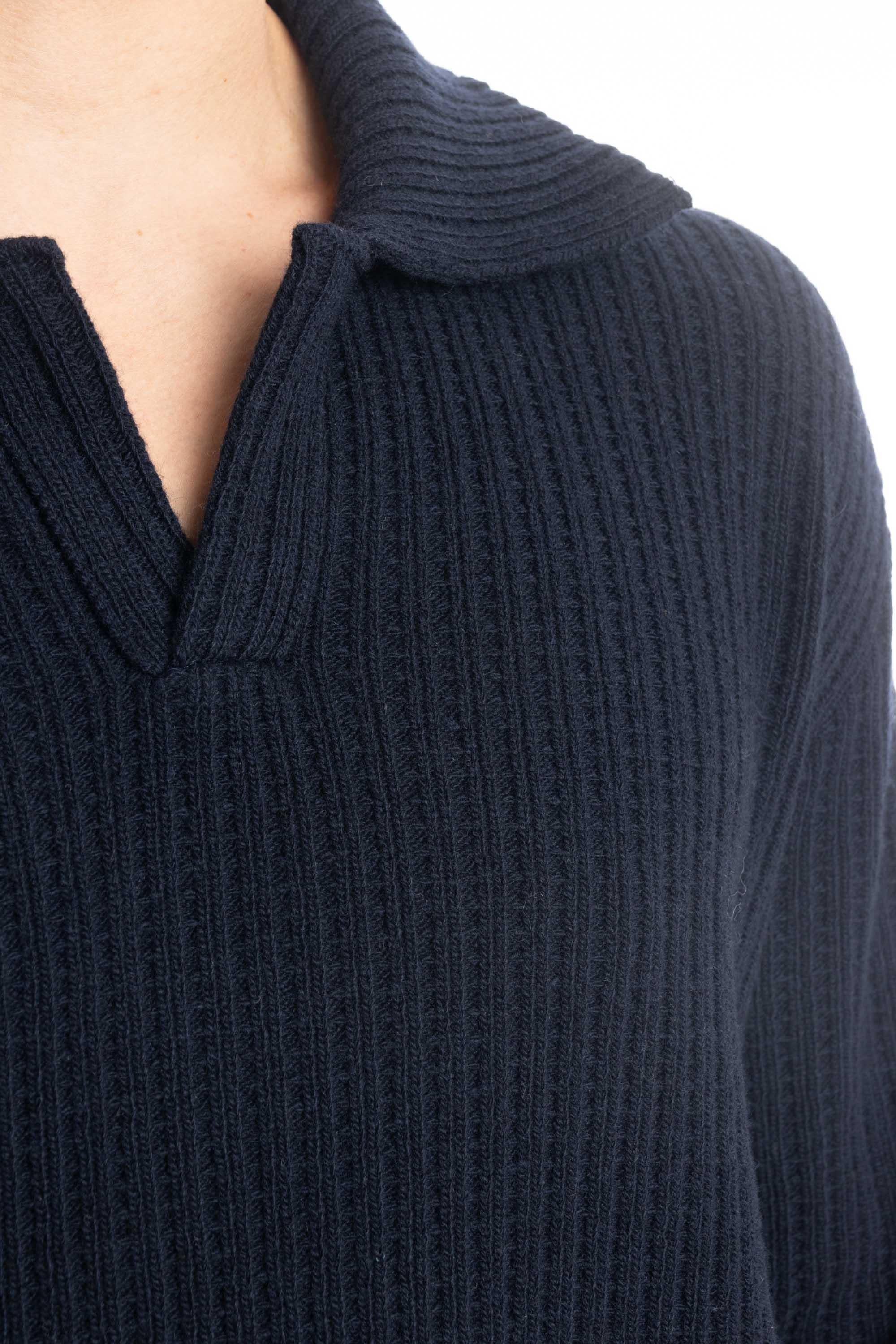 Maglia-polo bicolor in lana-cashmere RA34004 RA3410 Roberto Collina 