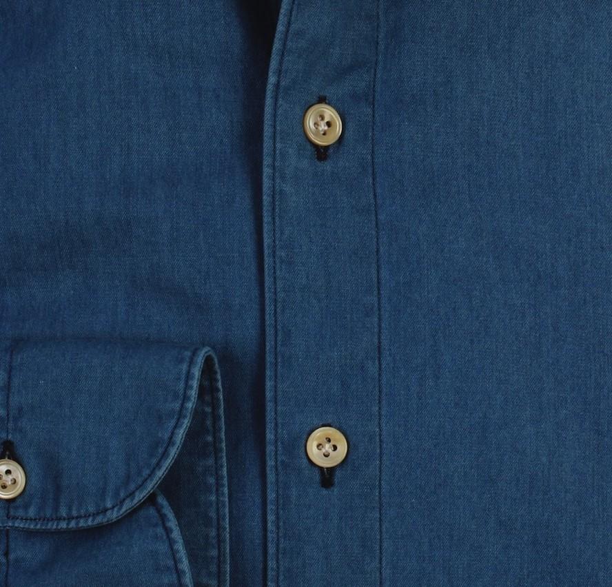 Finamore Camicia sartoriale in denim stone washed linea gaeta G-19542-C0160-LUIGI 12 