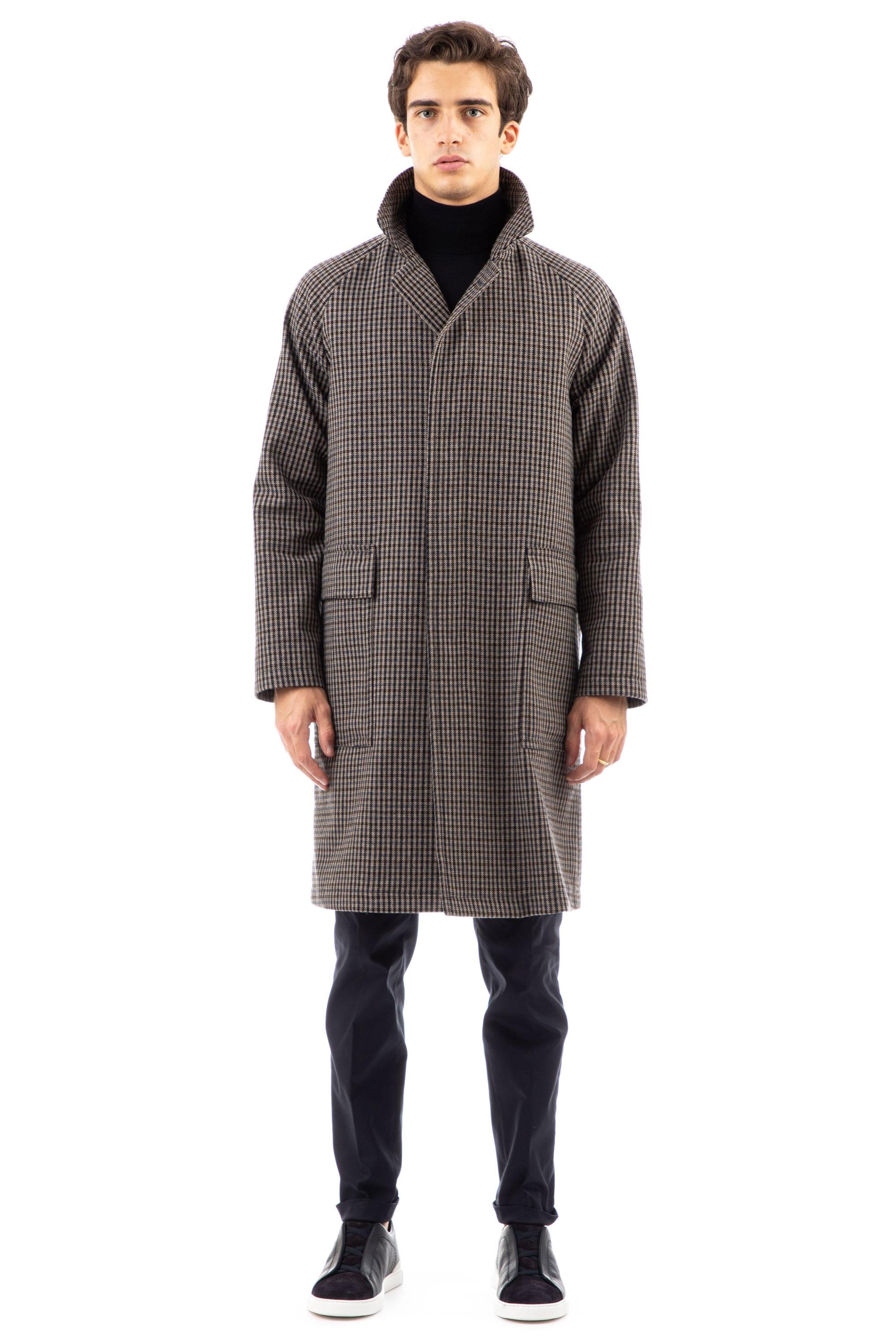 Cappotto monopetto in lana pied poule LOYD/S 770072 T1128 Tagliatore 