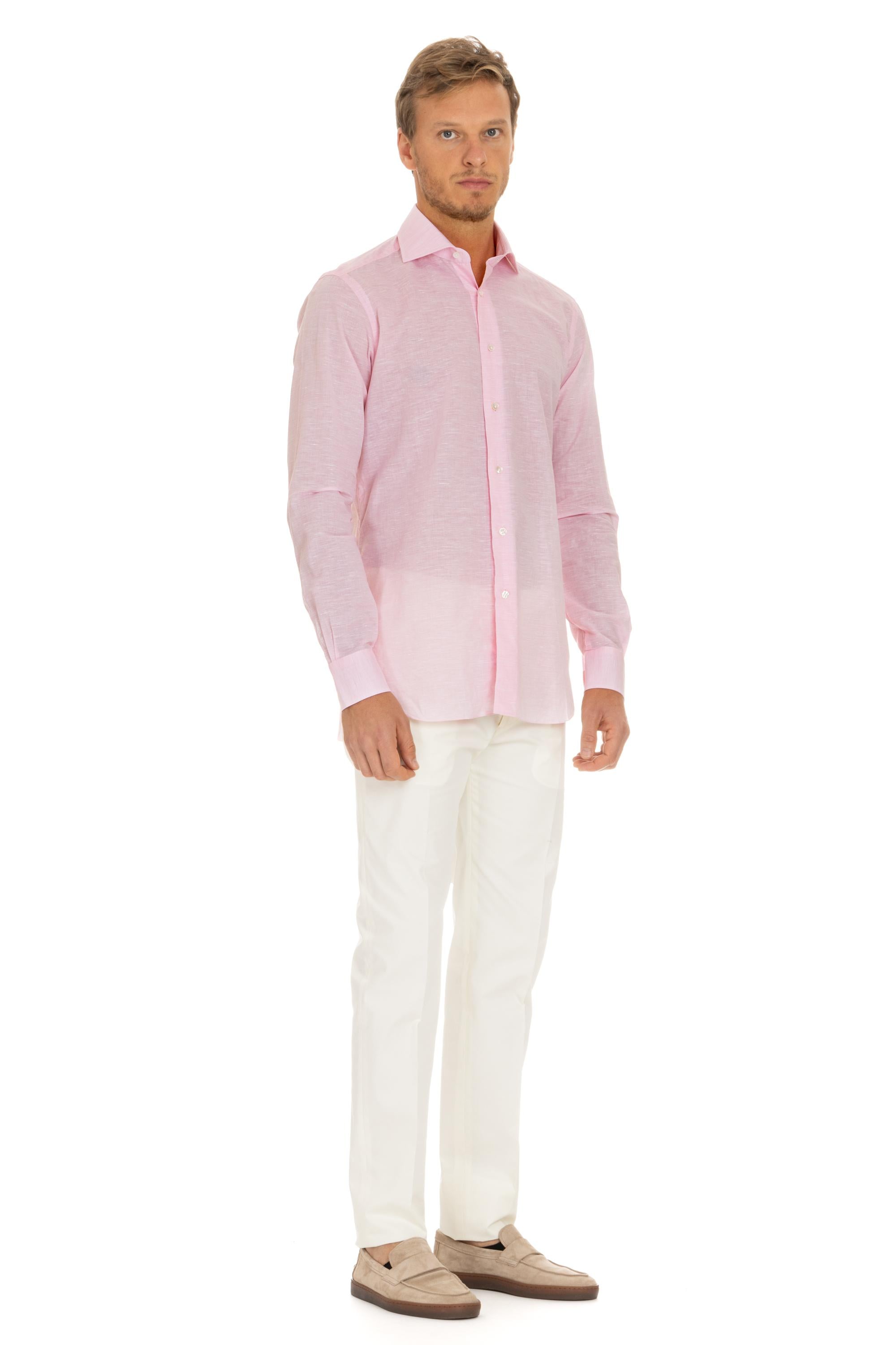 Camicia in cotone-lino linea Culto K1U13P0140038.U 0004 Barba 