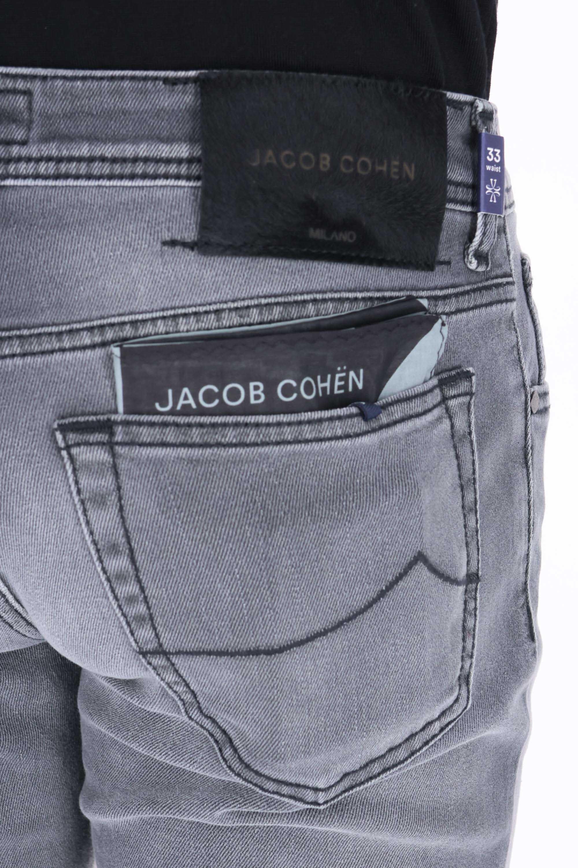 Jacob Cohen Jeans grigio in cotone comfort etichetta cavallino nero Bard fit JUX_QX004 N30 S3591 BARD 600D 