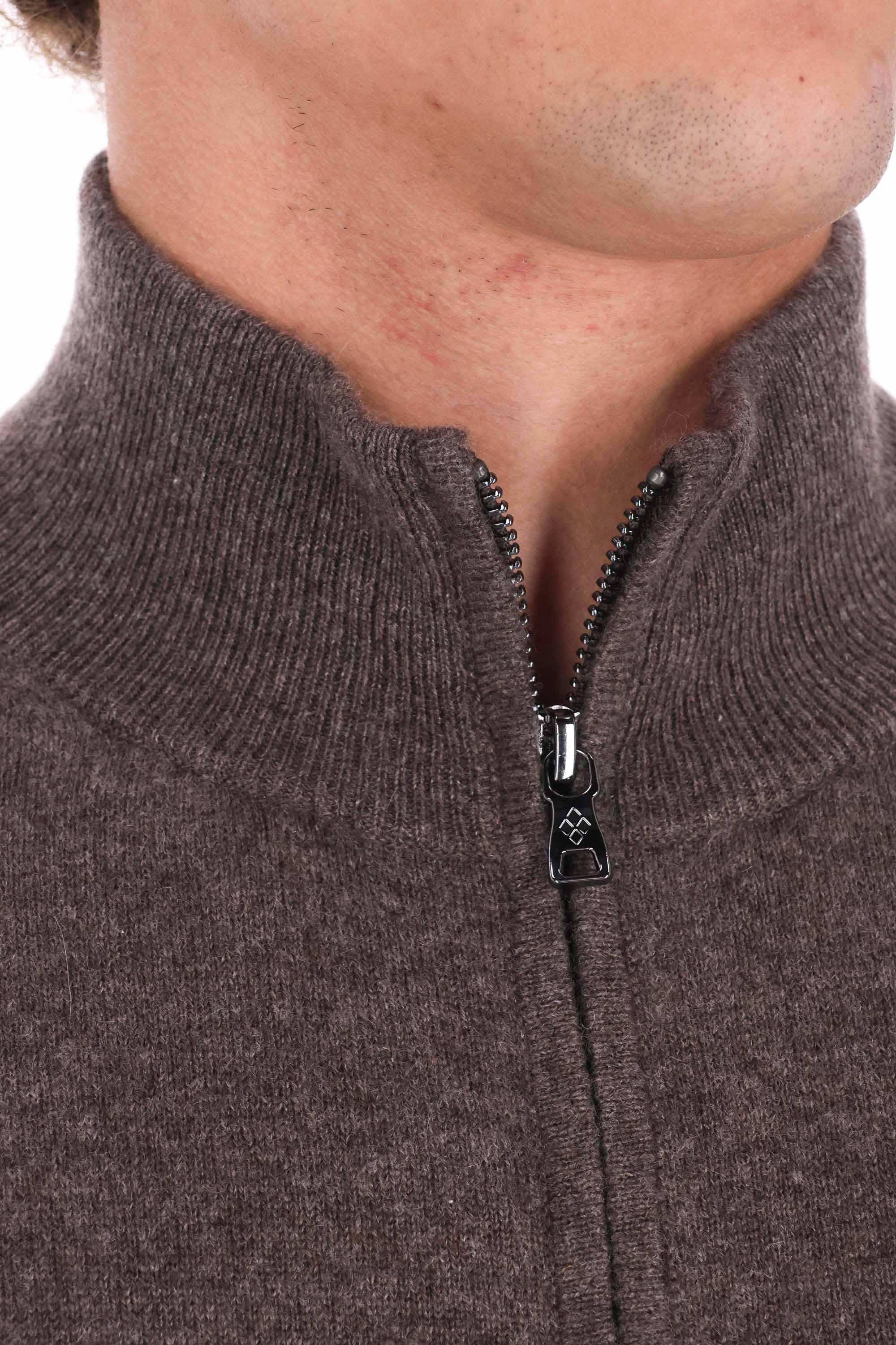 Ballantyne Maglia full zip in puro cashmere motivo argyle B2K036 12KA8 94500 