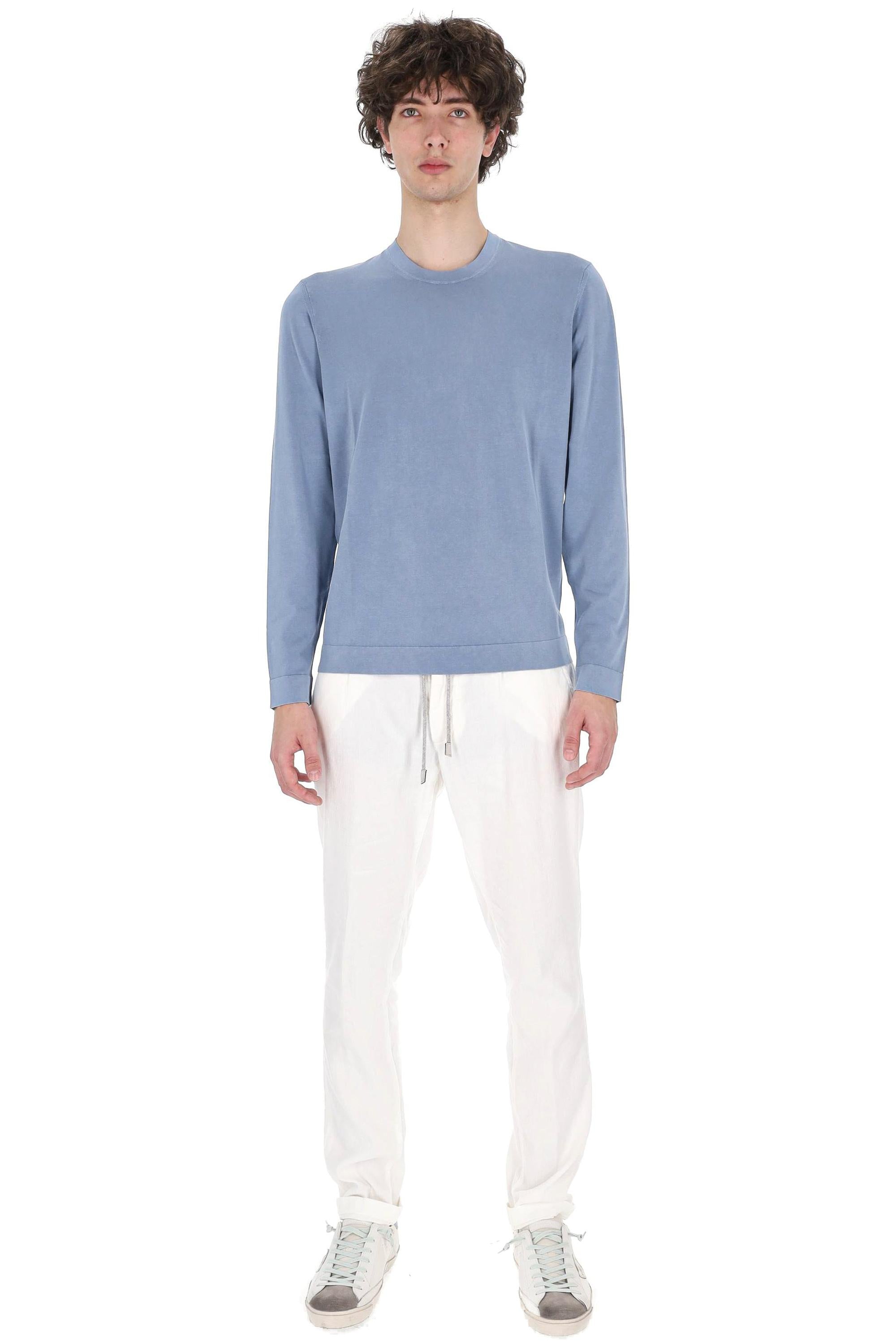 Drumohr T-shirt manica lunga in leggero cotone frosted D0GF113NL-3 724 