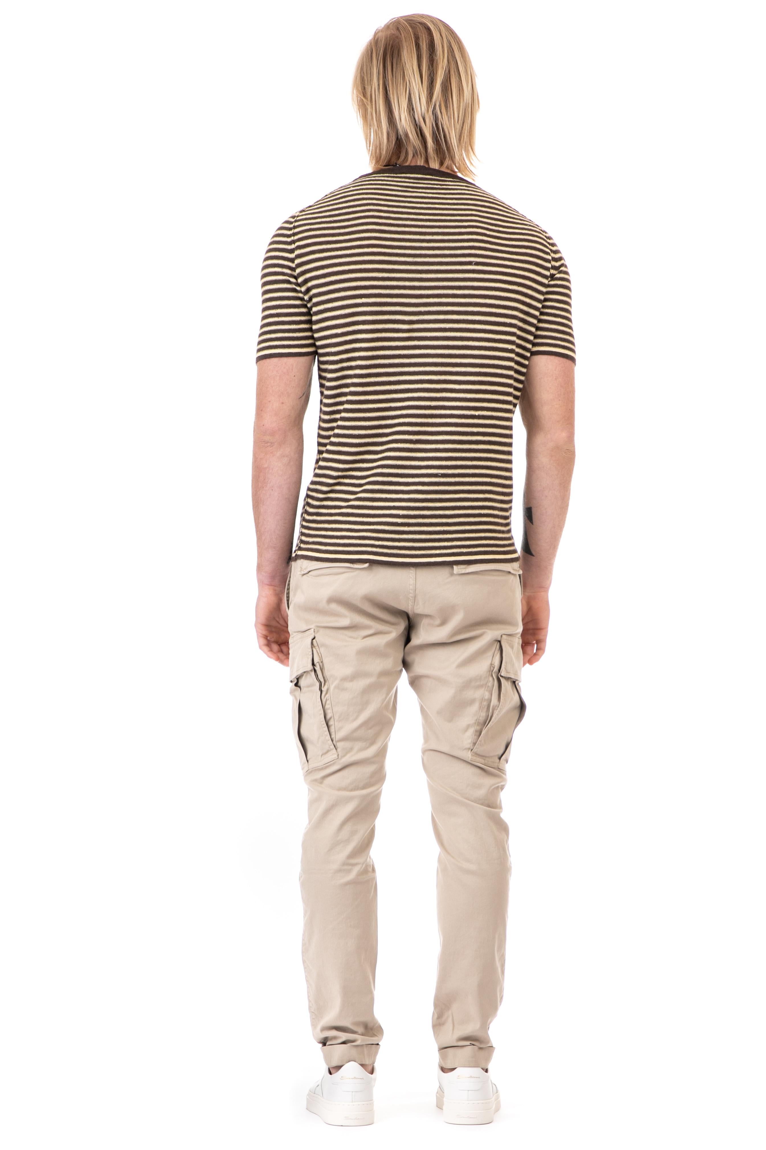Roberto Collina T-shirt rigata in lino RN21021/2 RN2108 