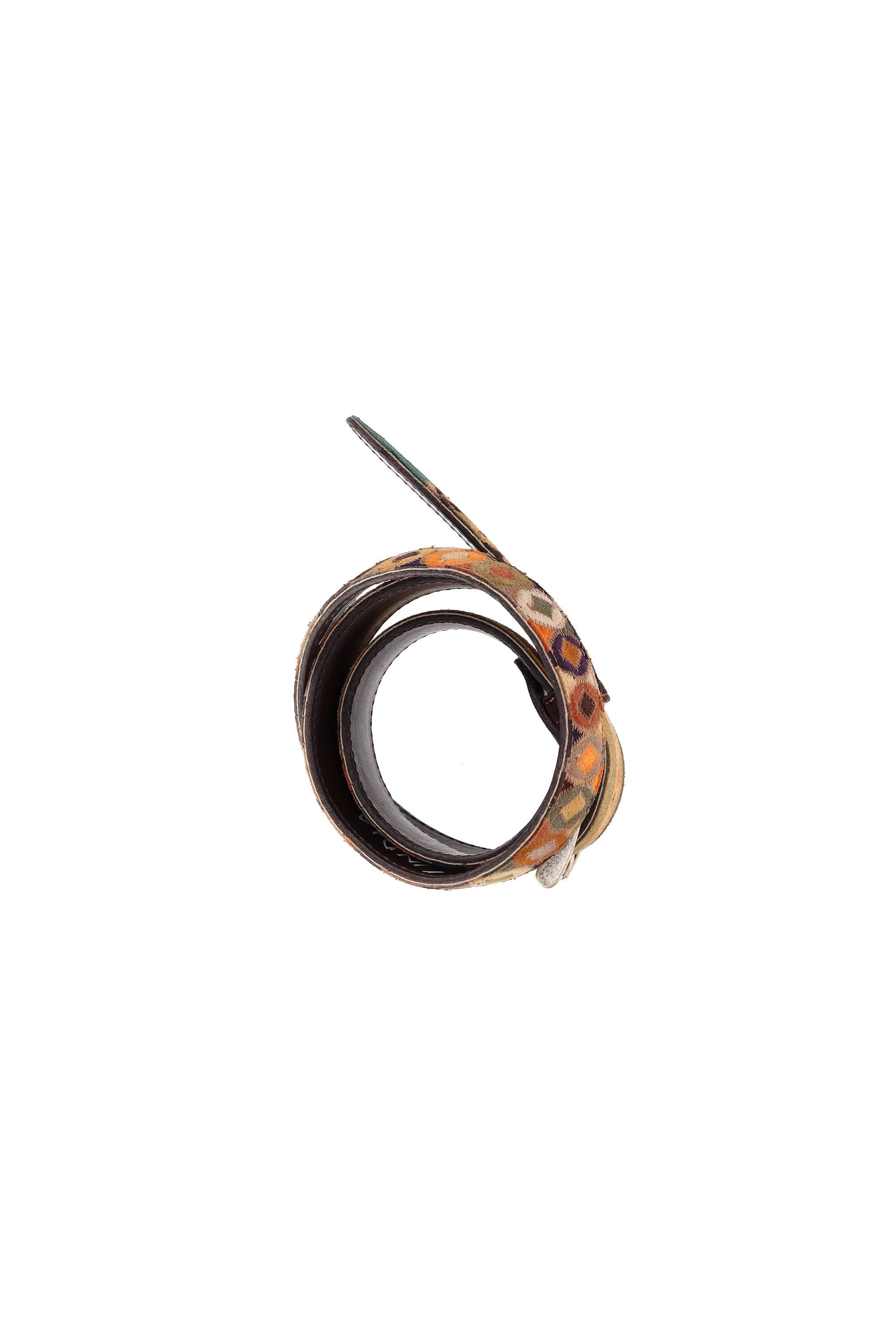 Artigianato Italiano Cintura artigianale in camoscio "Rombi" ROMBI CAMOSCIO/L MLTCLR 