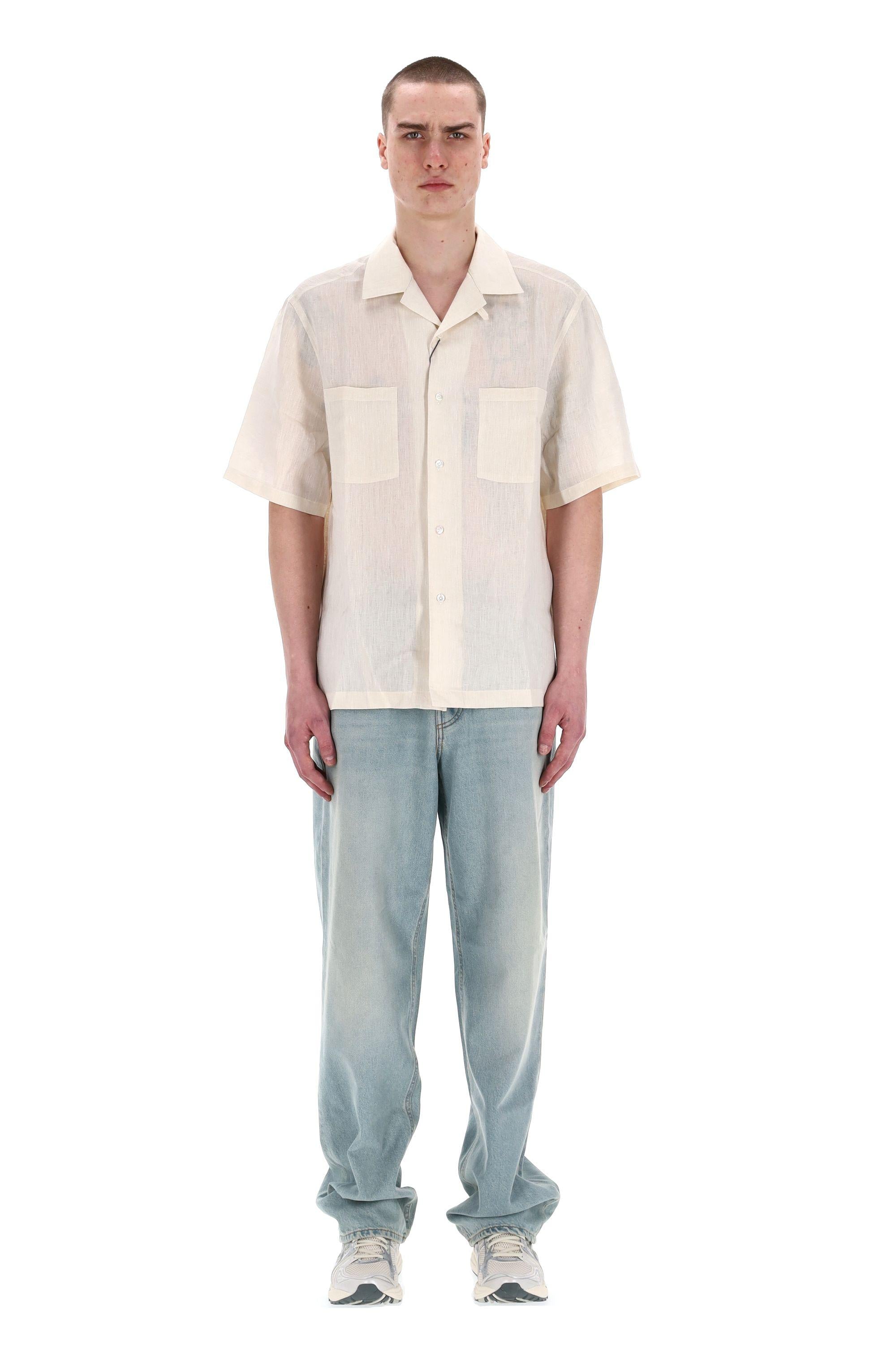Camicia in lino collo bowling CM000007U 1985 Herno 