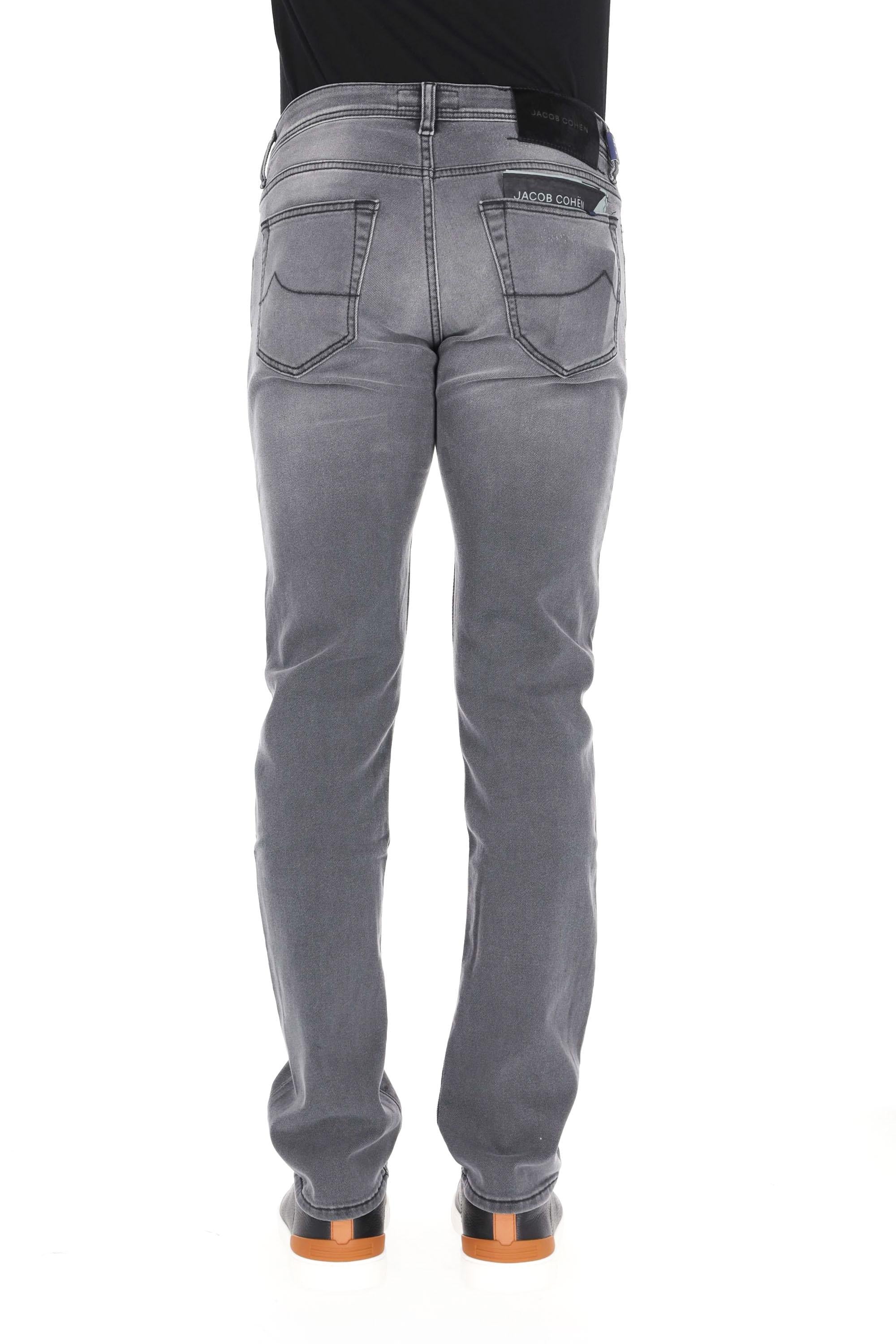 Jacob Cohen Jeans grigio in cotone comfort etichetta cavallino nero Nick fit JUX_QX006 N30 S3591/2 NICK 600D 