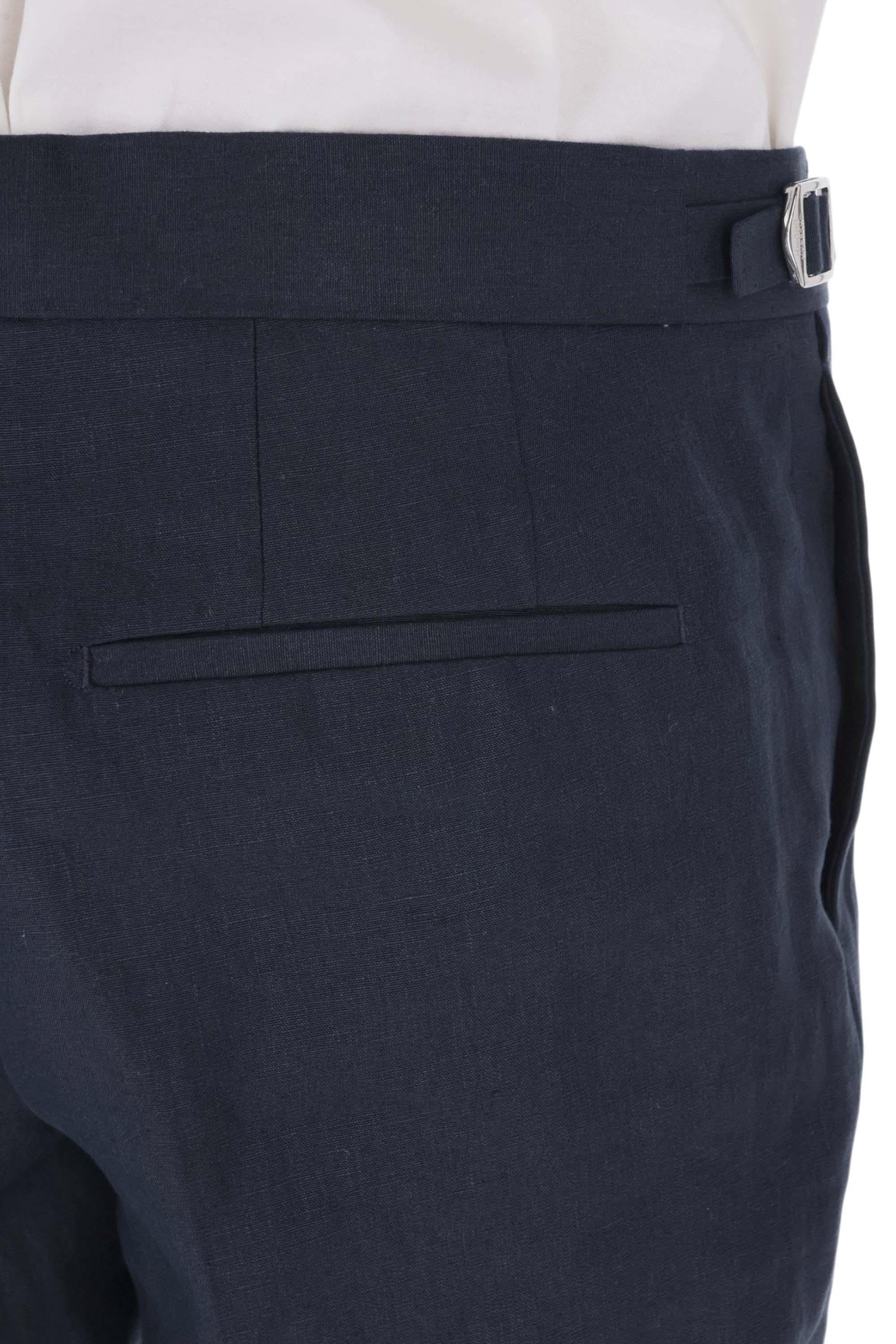 Orlebar Brown Pantalone in lino modello Griffon 280105 NIGHT IRIS 