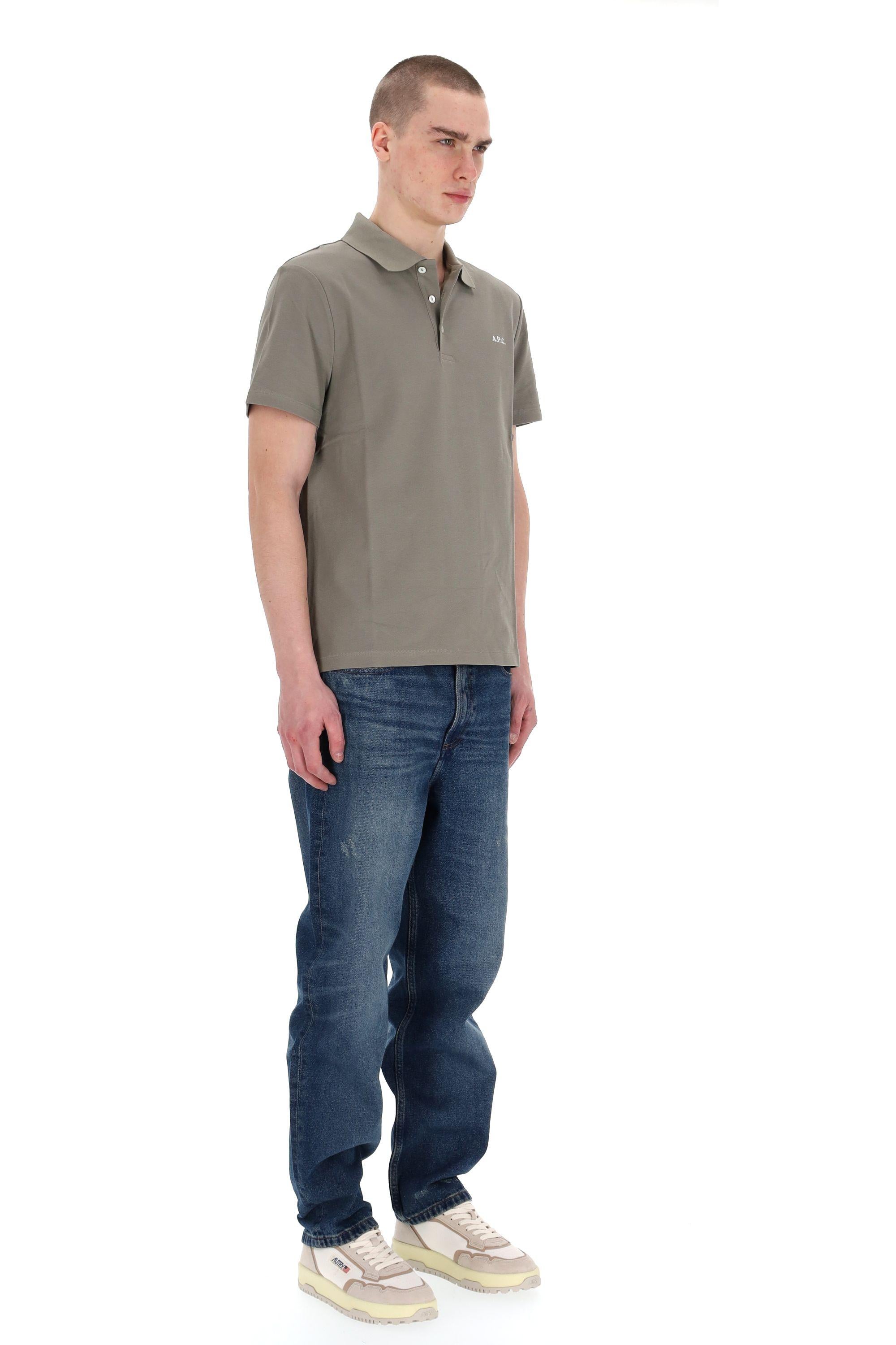 A.P.C. Polo in piquet di cotone con logo sul petto COGWZ-H26342 KAE 