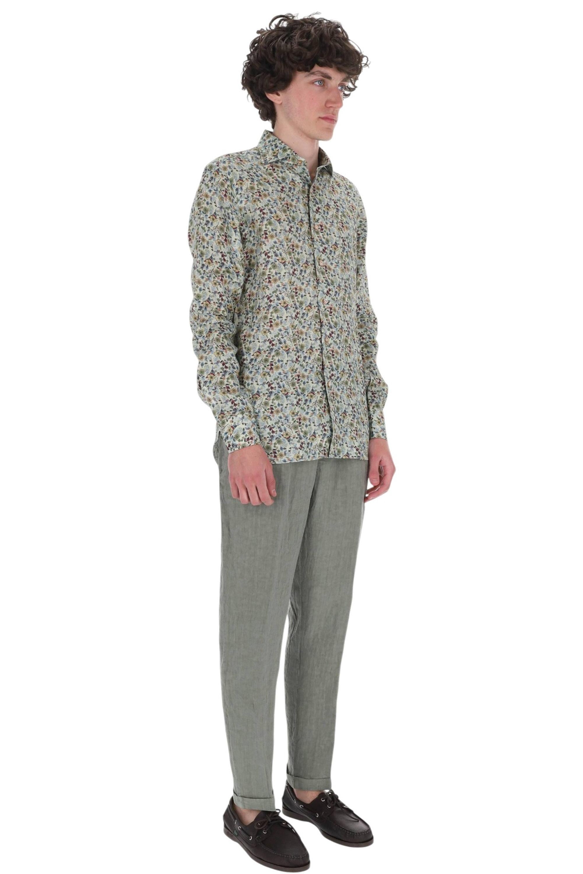 Borriello Camicia in lino floreale 22054 3 