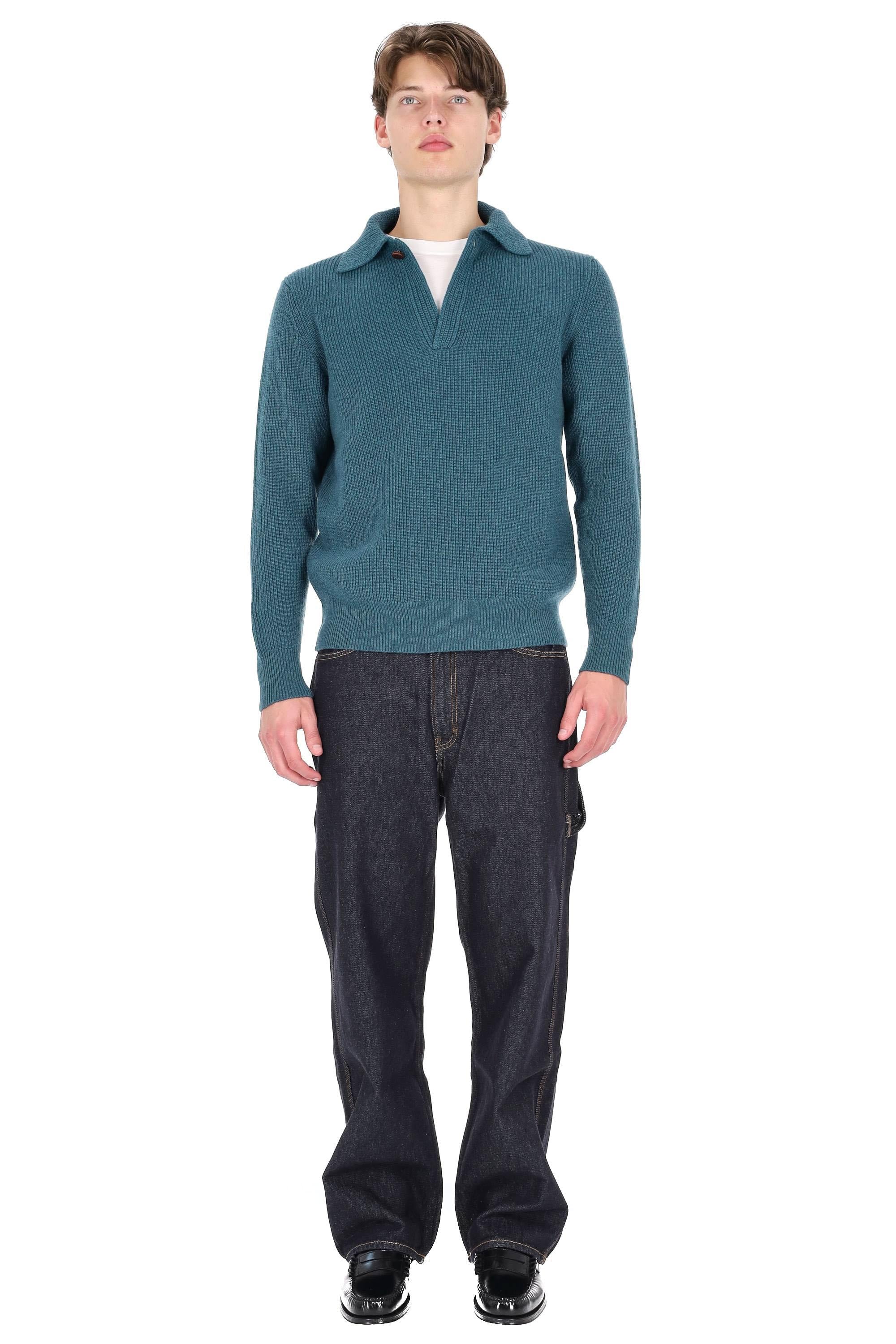 Ballantyne Polo-maglieria in lana scollo V con bottone singolo B2W201 7W067 12727 