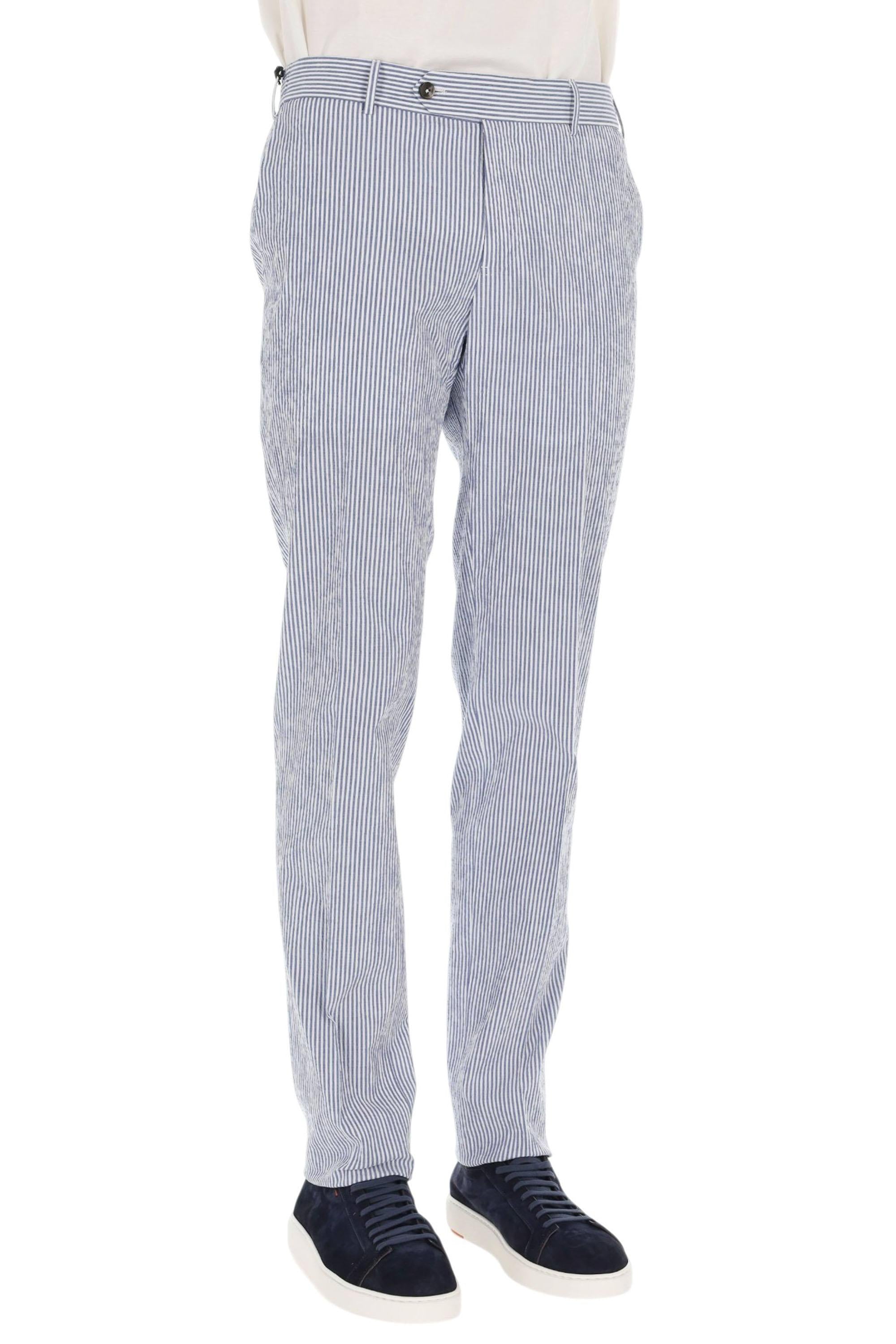 PT Torino Pantalone in seersucher rigato di cotone Slim jogger fit COVSJGZ20CL1 SD83 0340 
