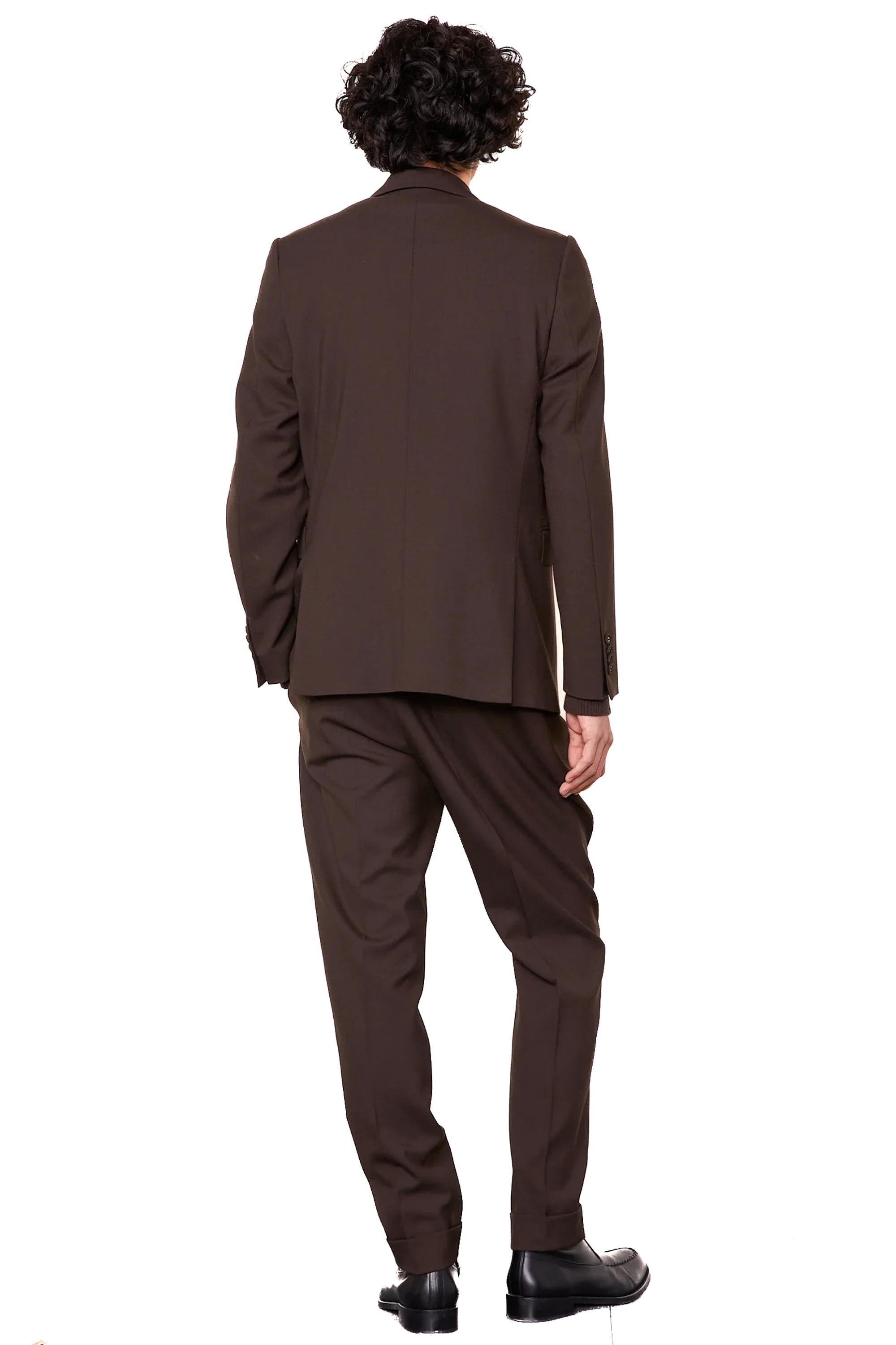 Officine Générale Giacca in lana monopetto mod. Giovanni MTLG401 DARK COFFEE 