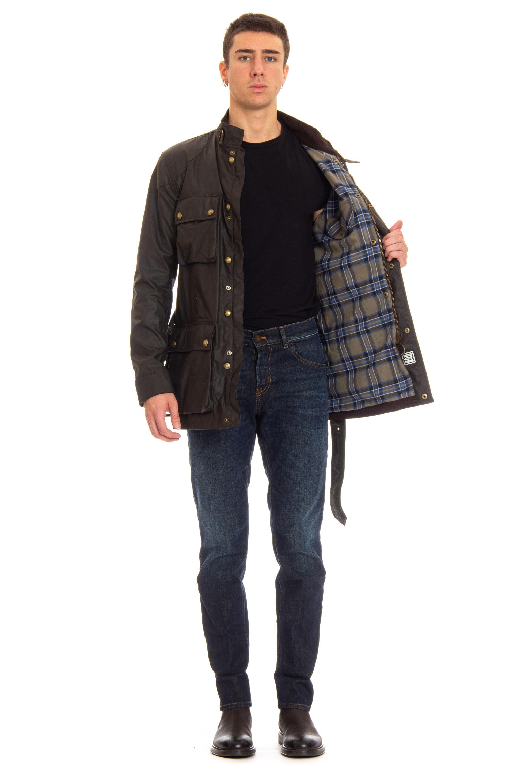 Belstaff Field jacket Trialmaster in cotone cerato 100033FDOLI VERDE 