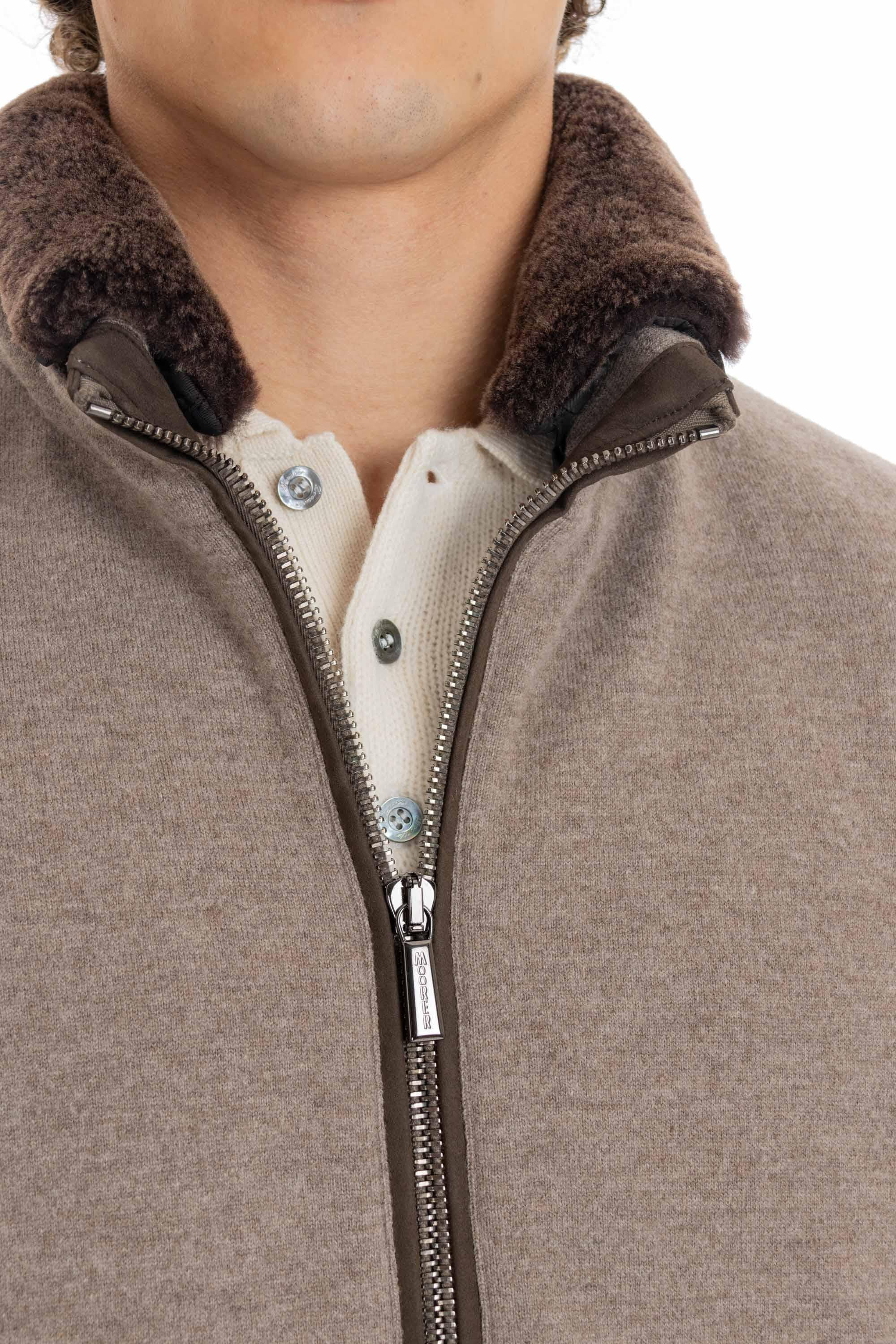 Piumino bomber in lana-cashmere mod. Bellati-Mrw BELLATI-MRW TAUPE Moorer 