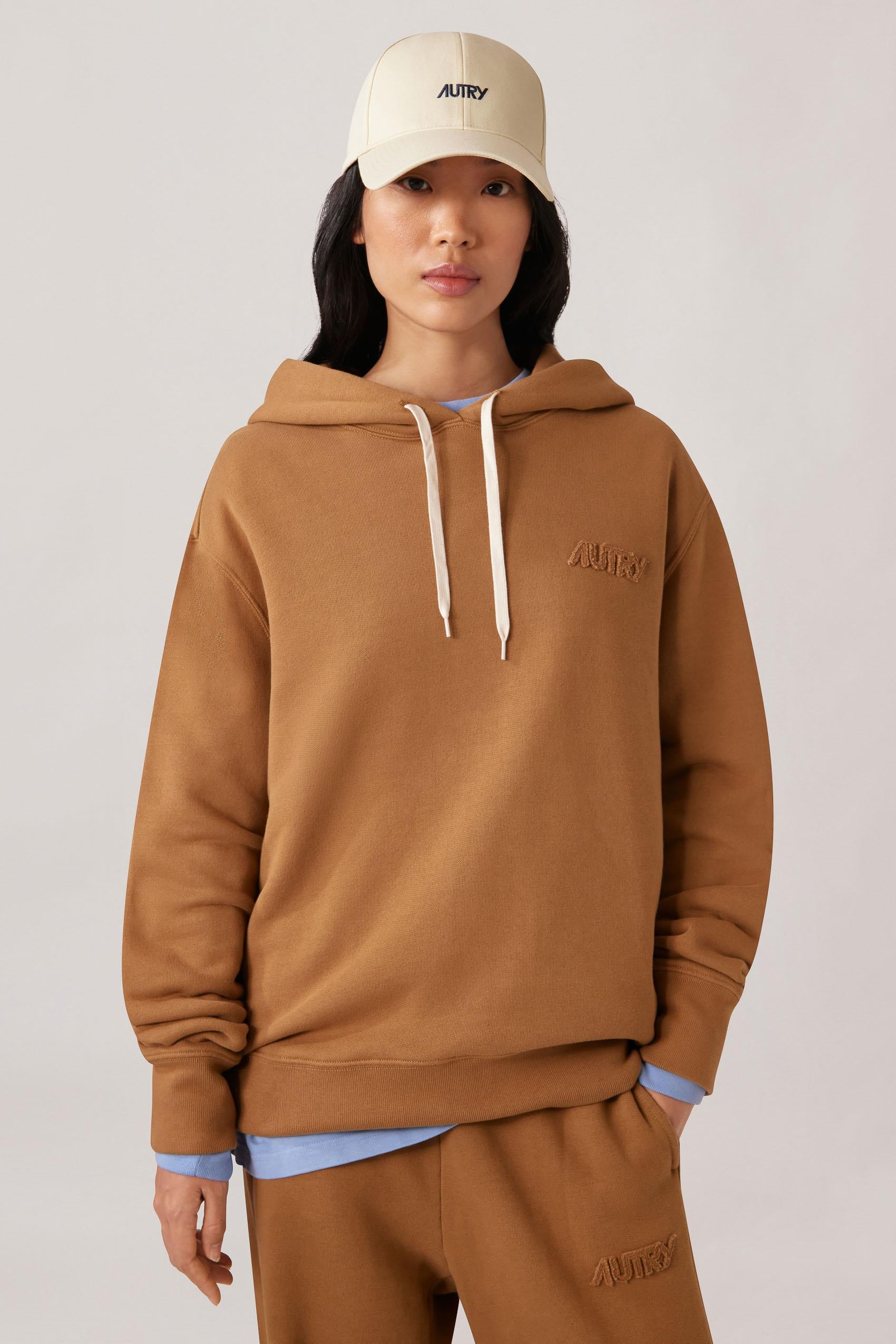 Felpa donna in cotone con cappuccio HOPW M1HN WALNUT Autry 