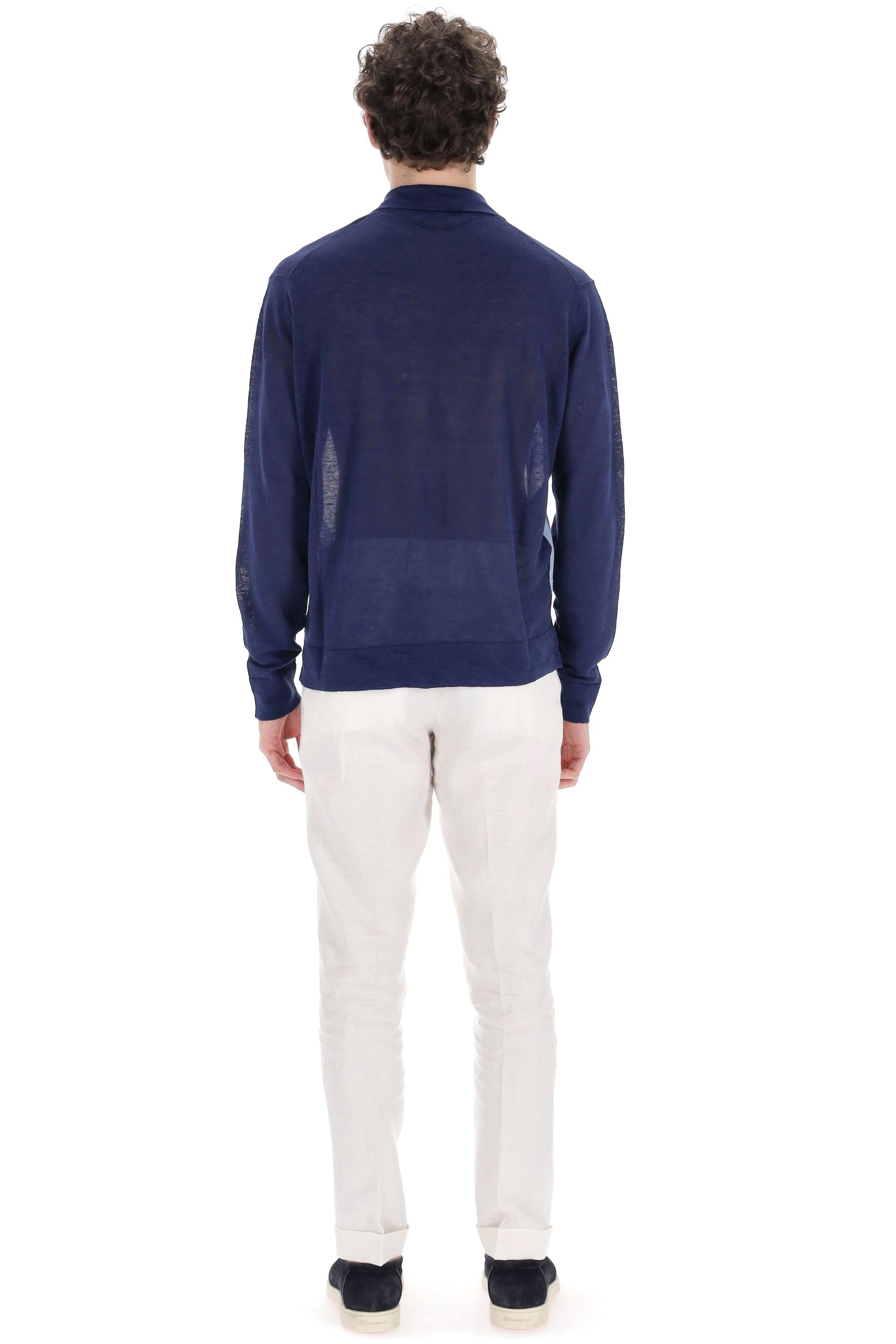 Polo manica lunga in lino-cotone Diamond B2W082 14L20-3 93592 Ballantyne 
