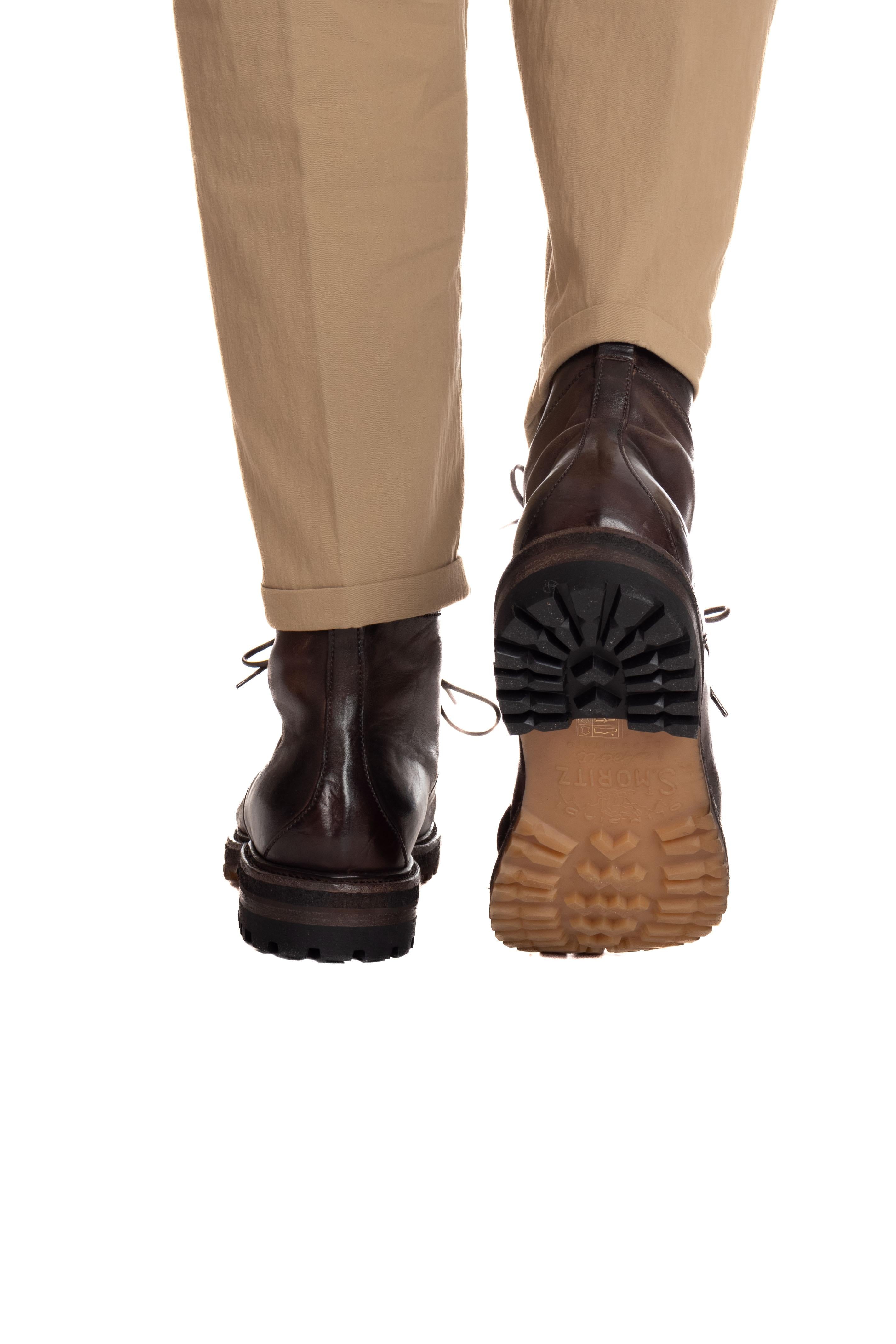 Stivaletto allacciato in pelle di cavallo S121257700GREVD TDM Silvano Sassetti 