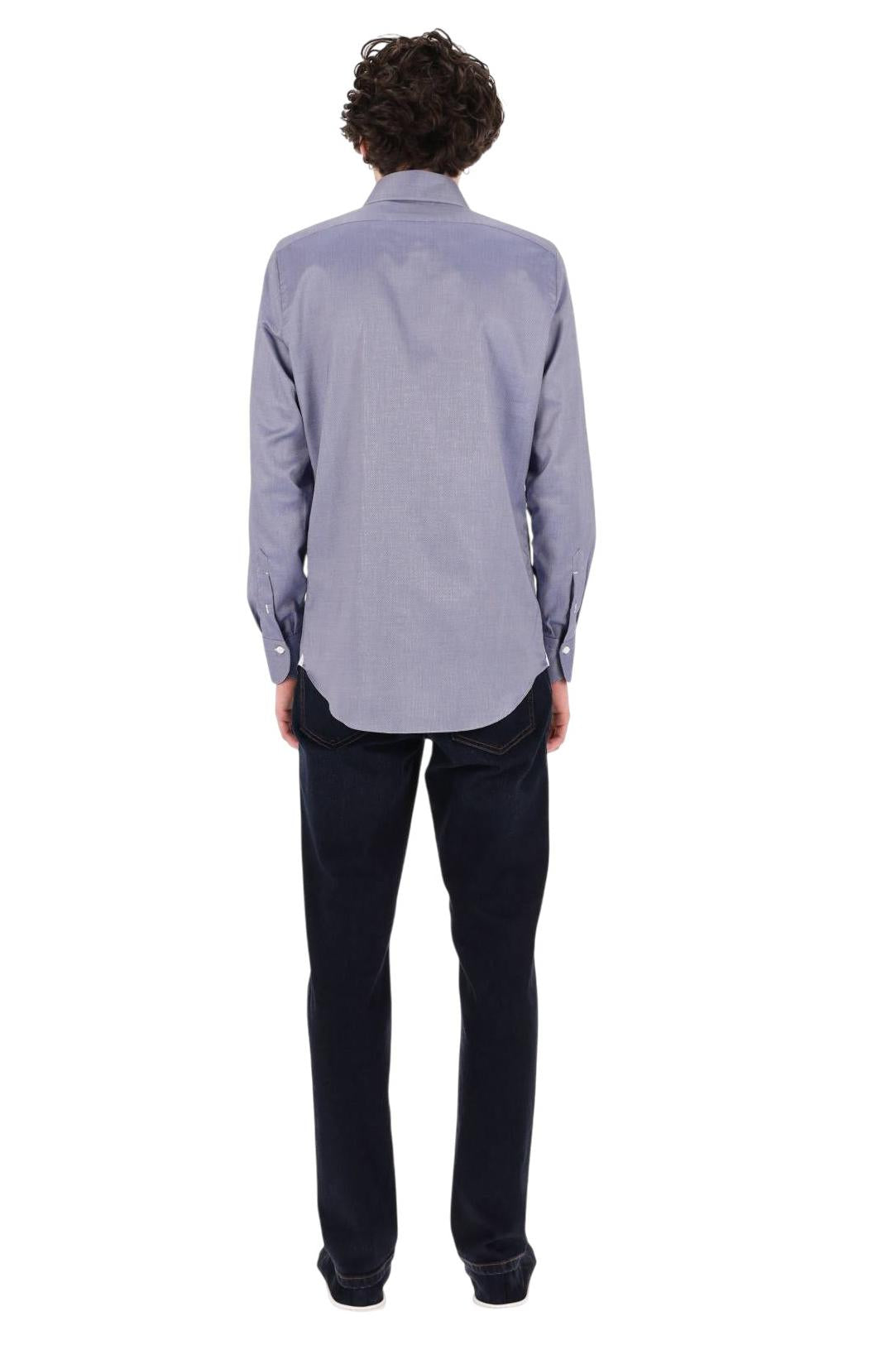 Finamore Camicia in cotone cangiante royal oxford linea Milano ML 460188 C0786 03 