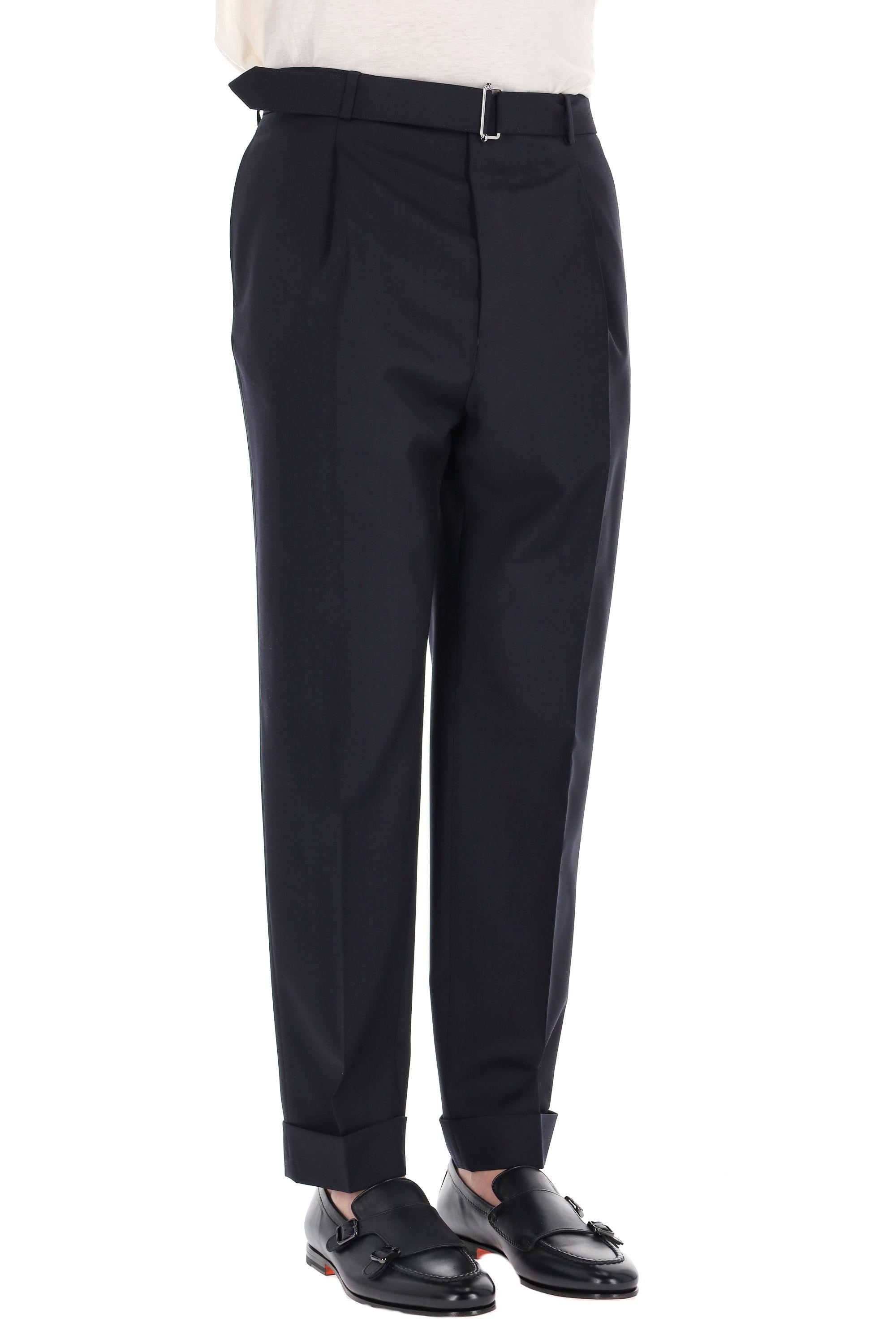 Officine Générale Pantalone in fresco lana mod. Hugo MTLG454 DARK NAVY 
