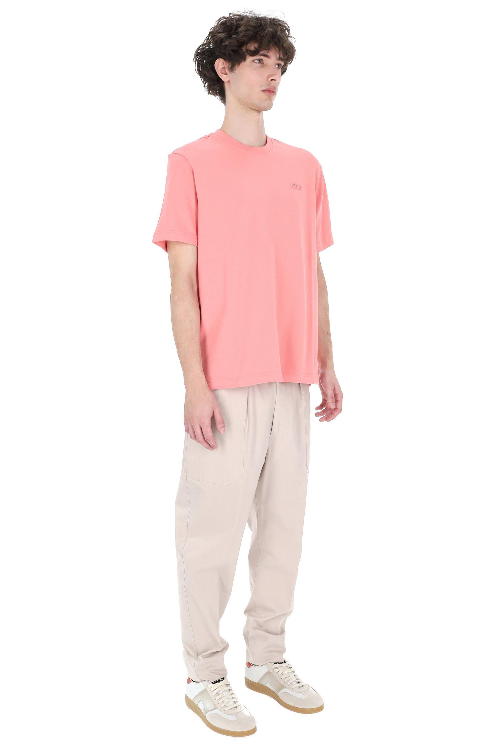 Autry T-shirt unisex in cotone con logo TSPX 053F HEA JER FRANGIPANE 