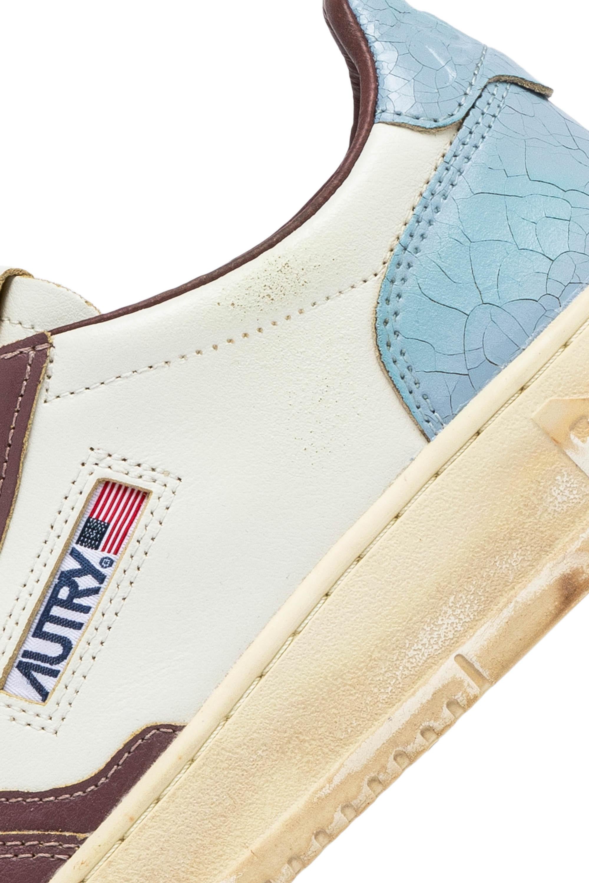 Autry Sneaker Super Vintage donna con retro in pelle craclè AVLW SV47 WHT/CEL/RTUP 