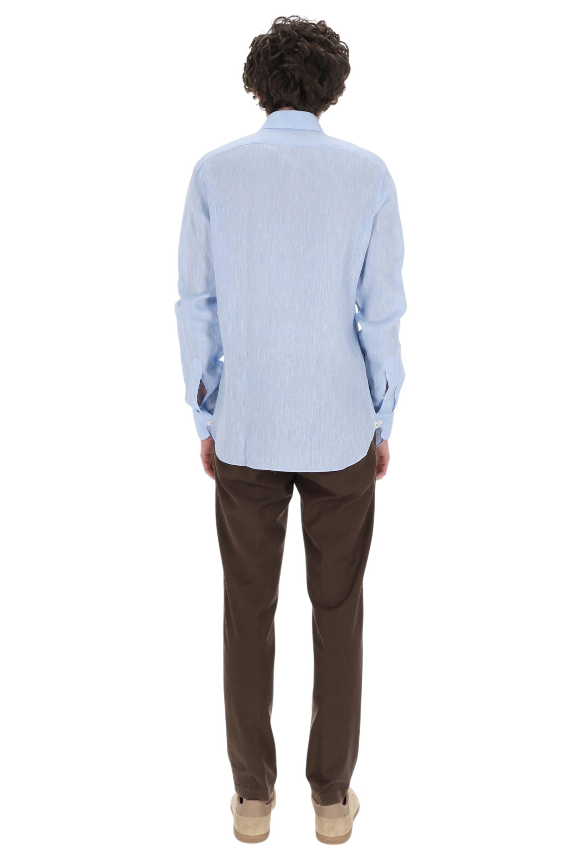 Borriello Camicia in lino tinta unita 22019 3 