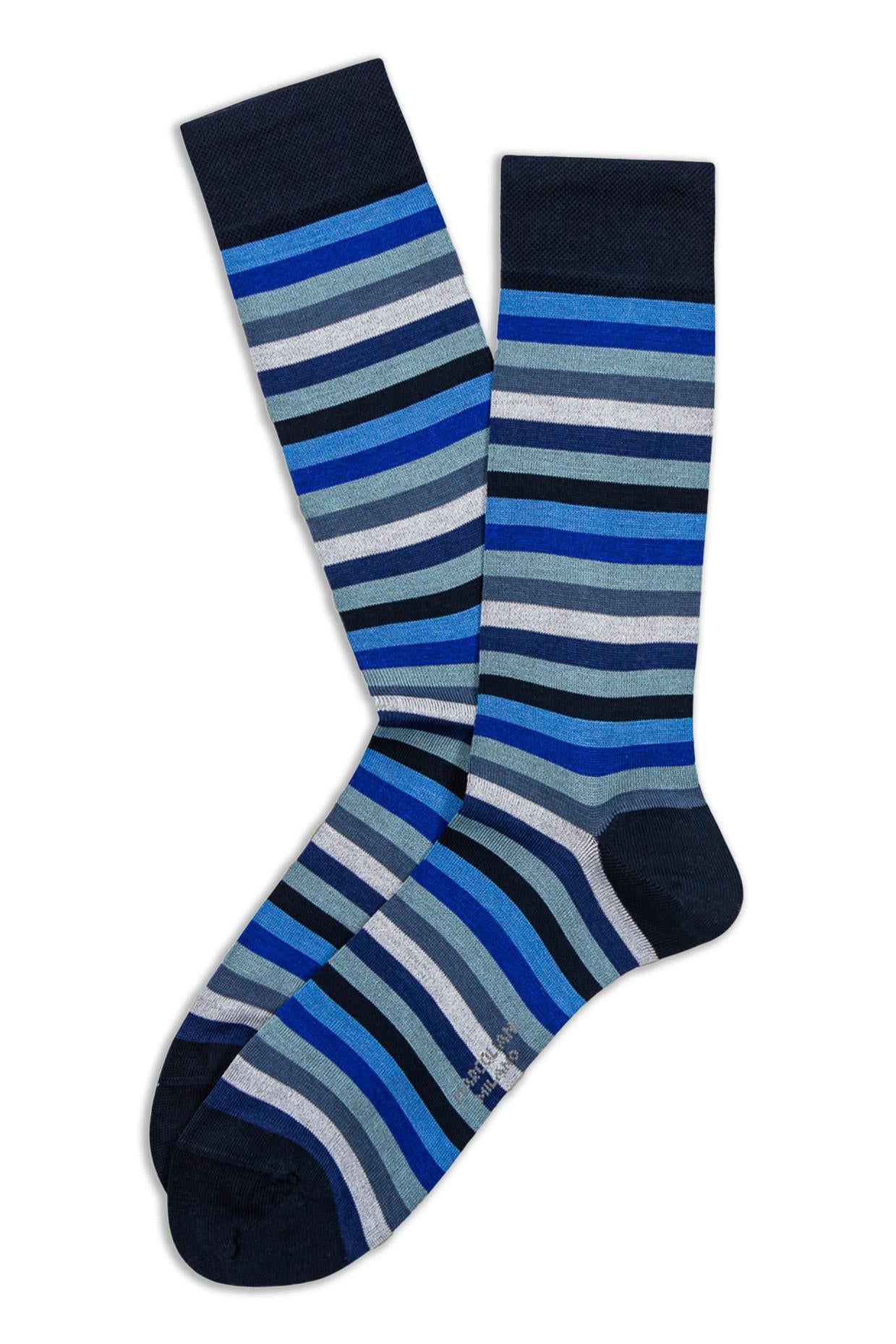 Marcoliani Calza a righe in cotone Fullcolor "Essence of cotton" MAR3976L/4 501 