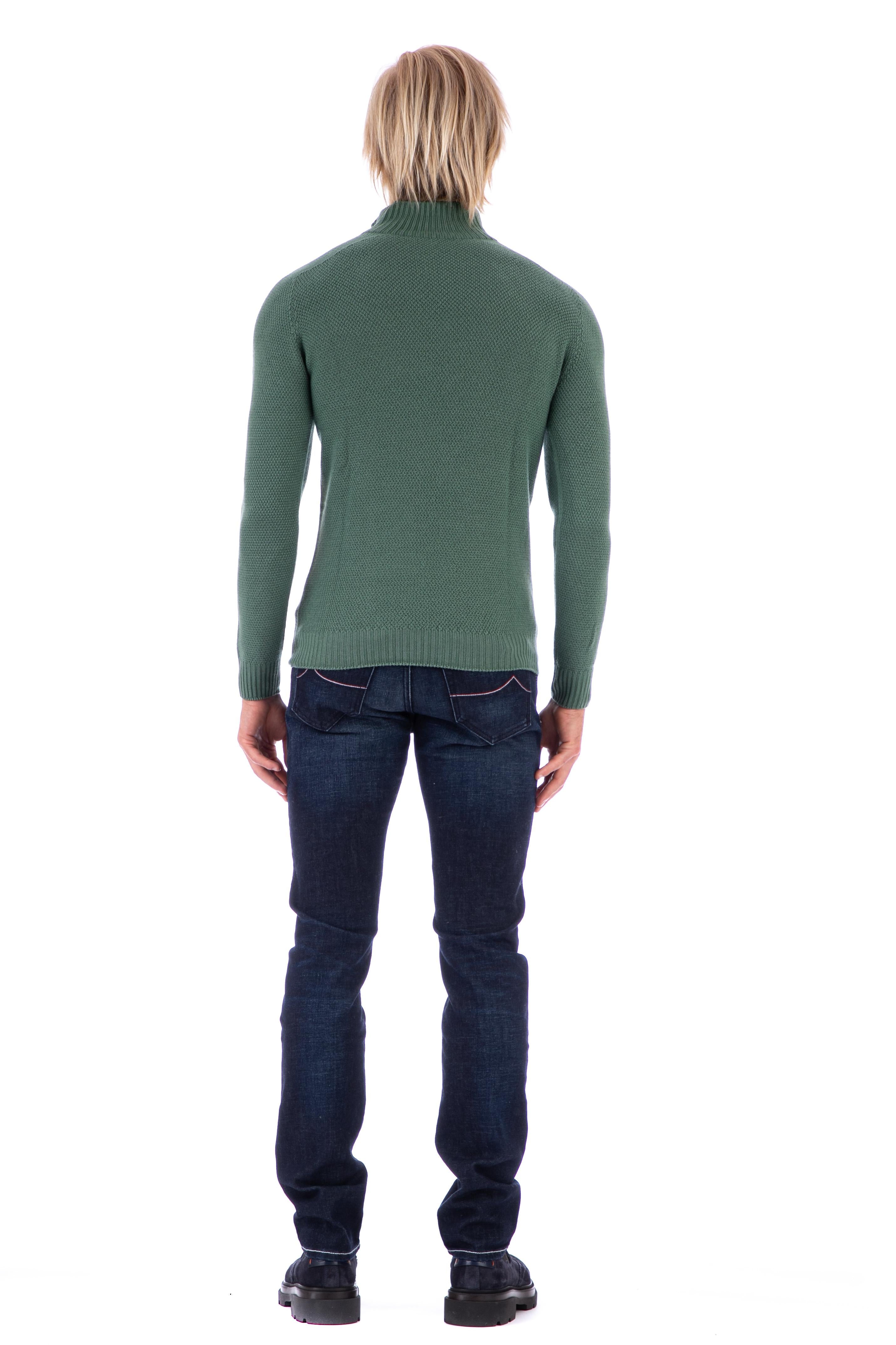Maglia mezza zip reversibile in lana vergine MU692 1307238RIF_2 C557 Fly3 