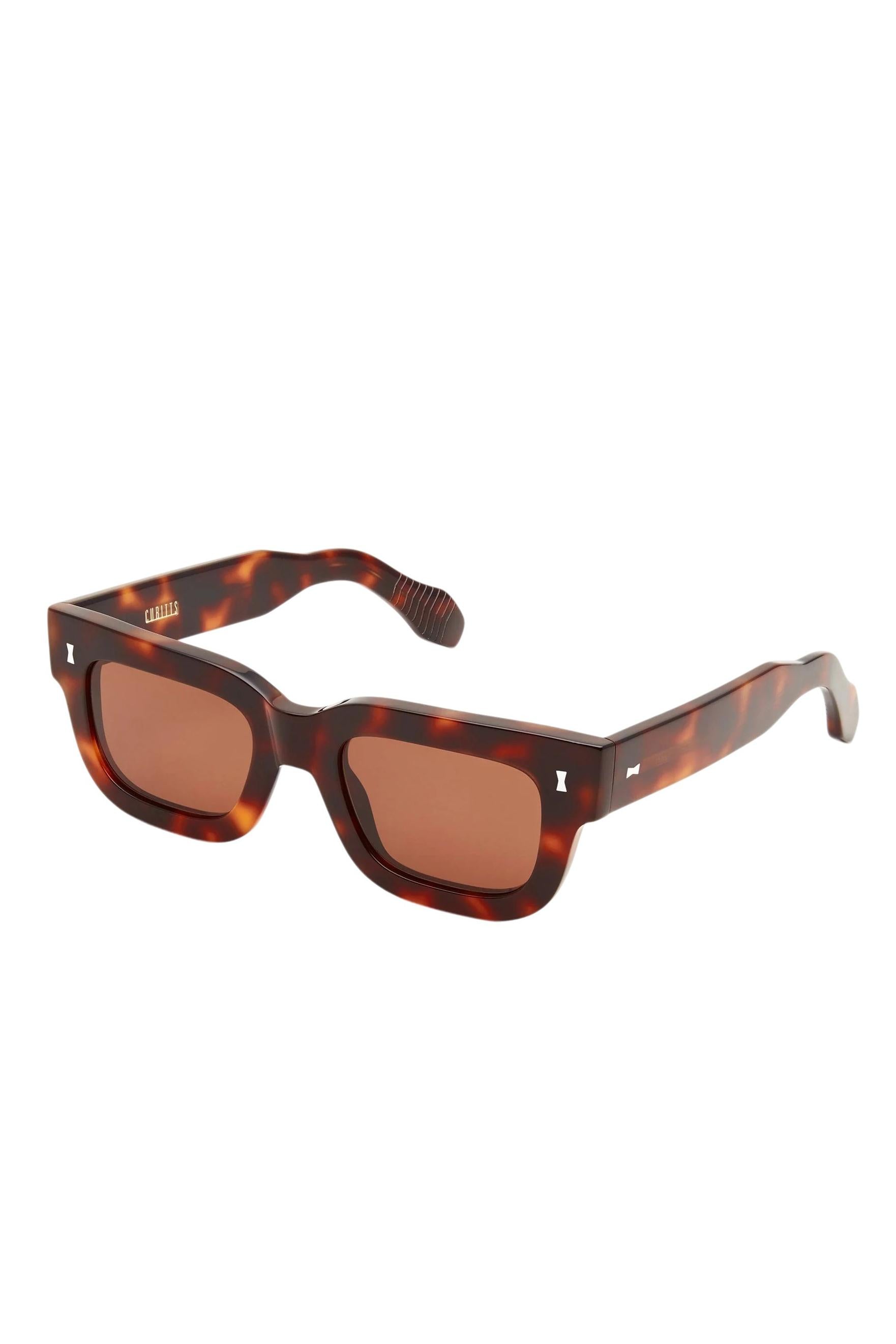 Cubitts Occhiale da sole squadrato Milner in acetato di cellulosa MILNER/2 DARK TURTLE 
