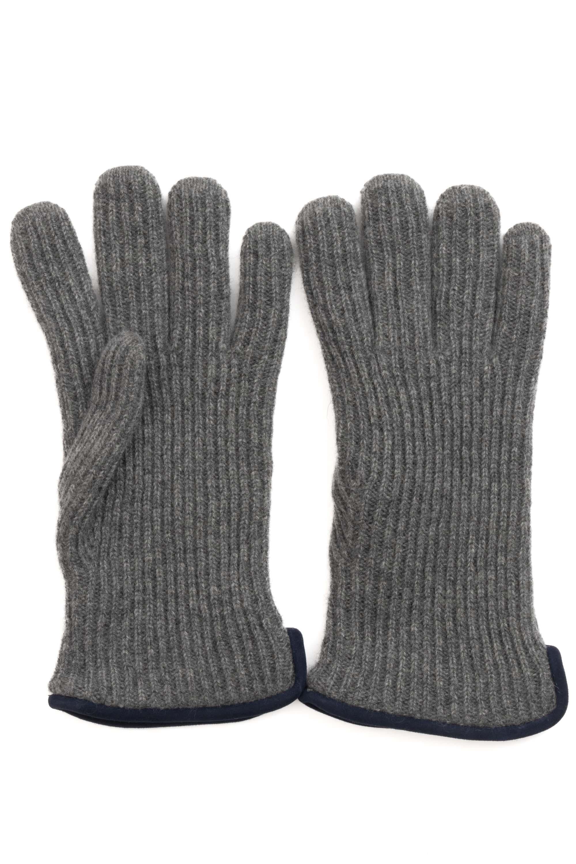 Restelli Guanto in cashmere con dettagli in nappa 9/3 GRIG 