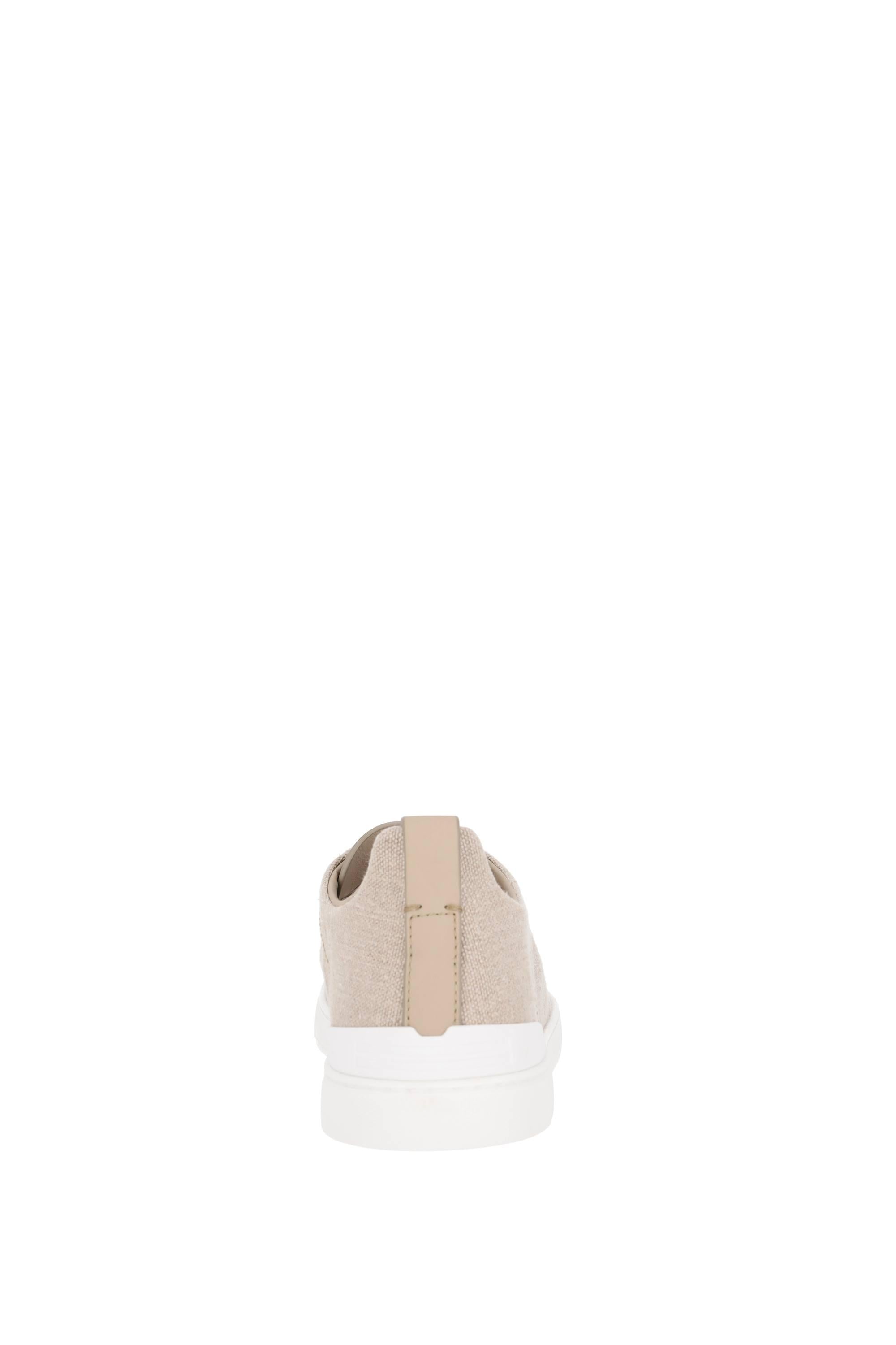 Zegna Sneaker Triple Stitch in cotone canvas LHLNA-S7981Z NAT 