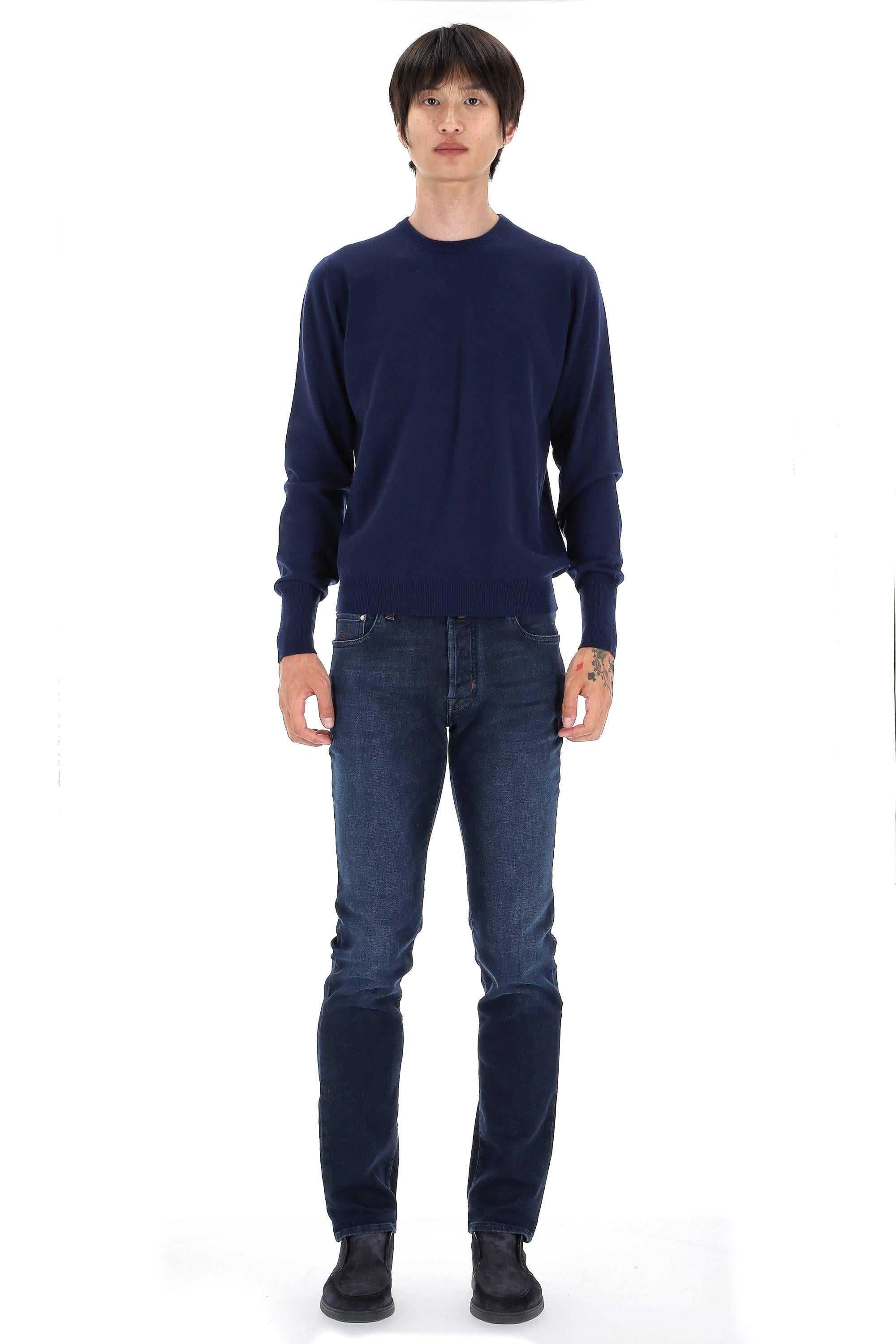 Drumohr Maglia girocollo in puro cashmere tinta unita D1K103L/3 781 