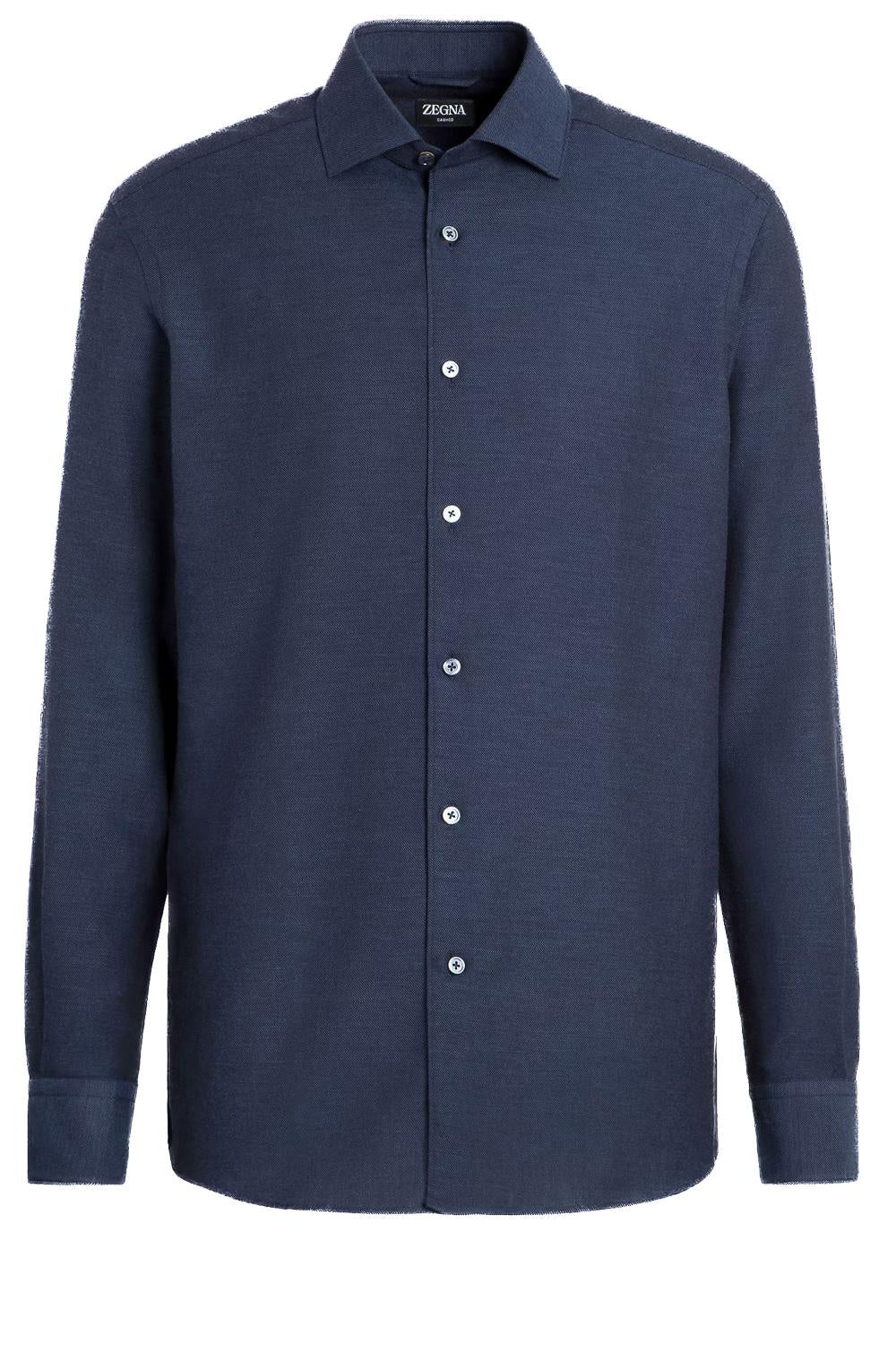 Zegna Camicia CashCo in cotone e cashmere E8X44A6-SRF5 190 