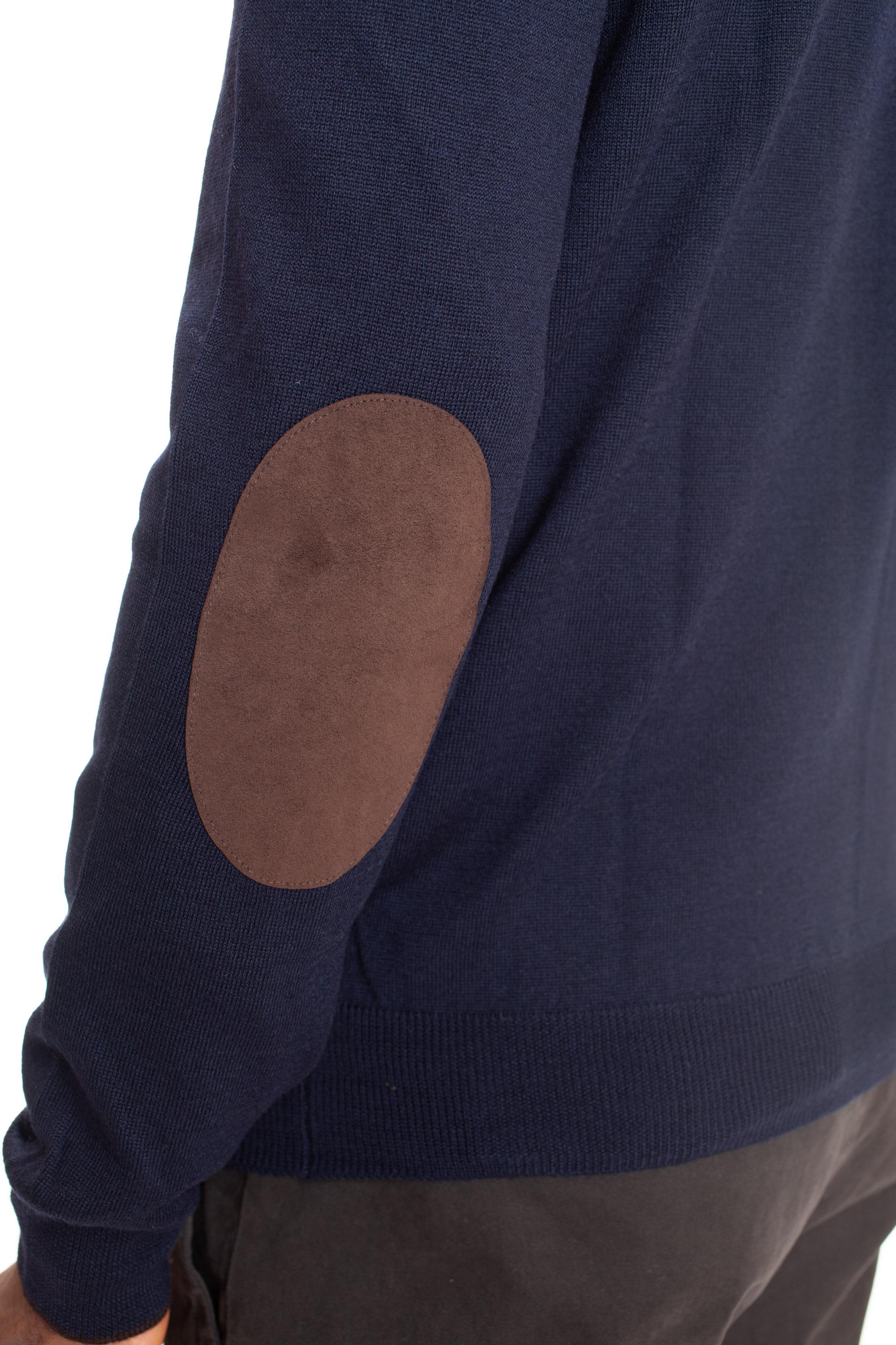 Maglia girocollo in lana extrafine con toppe 55183 14264/2 598 Gran Sasso 
