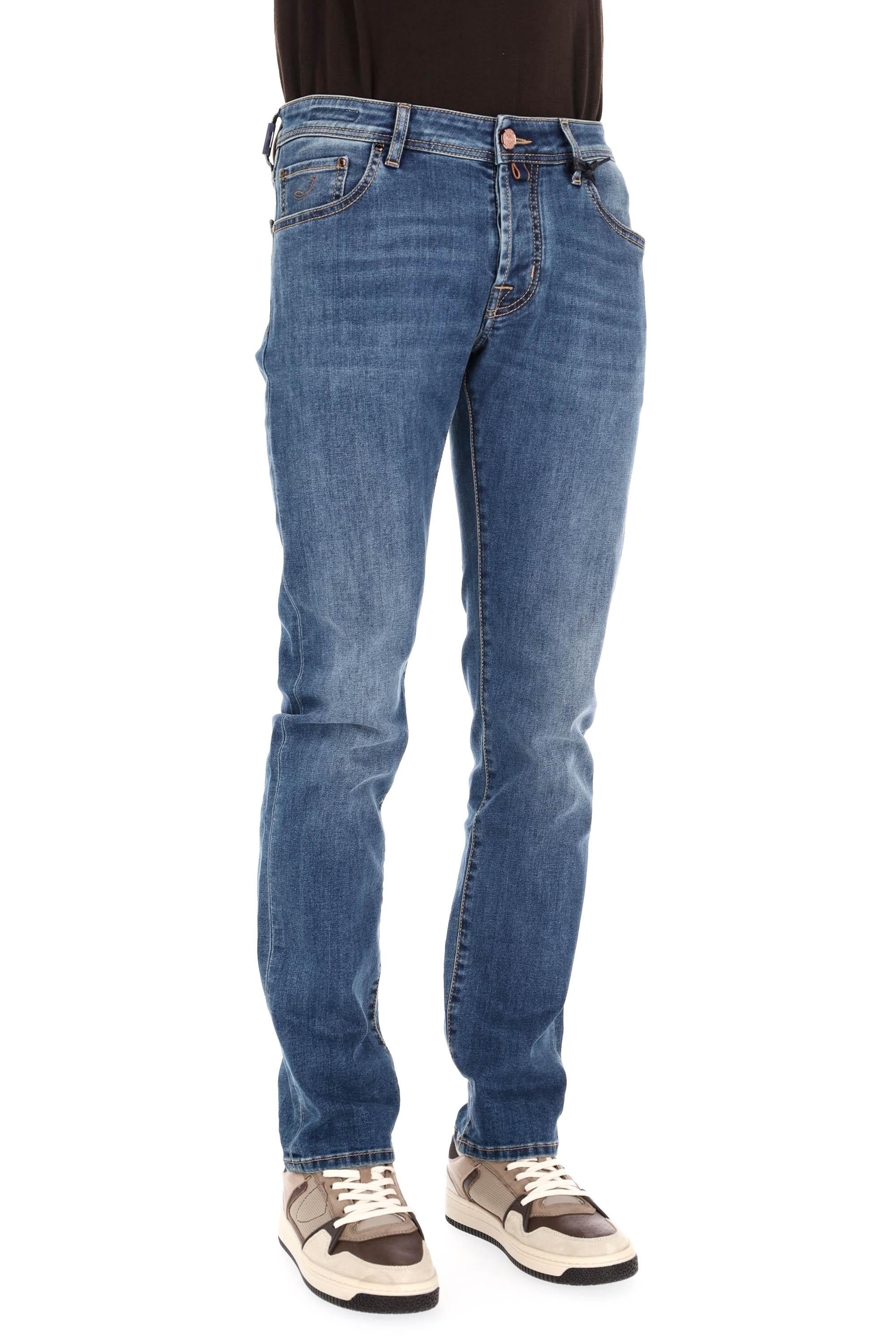 Jacob Cohen Jeans in cotone comfort etichetta pelle marrone JUM_QE006-032-S3624 200D 