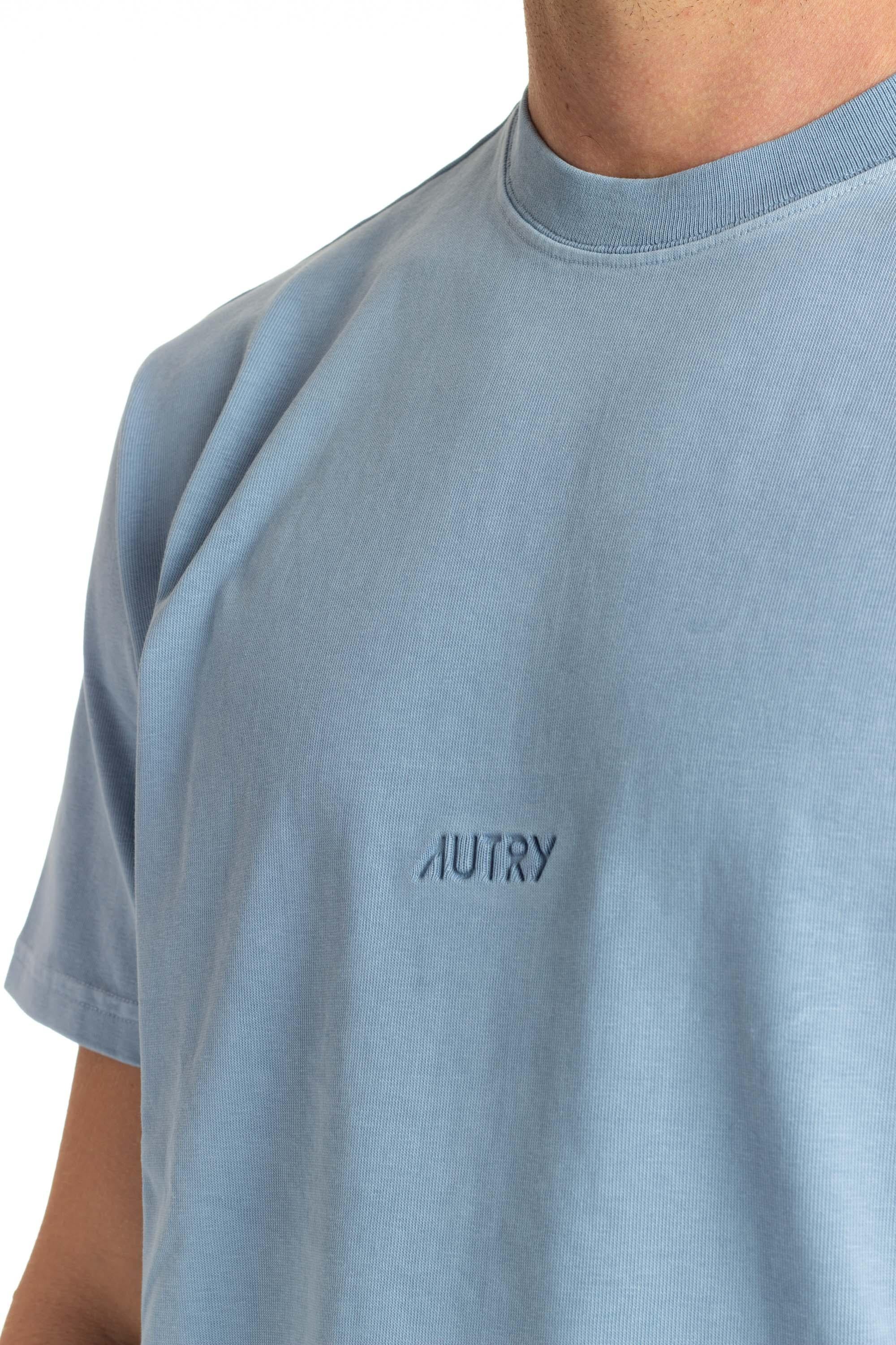 Autry T-shirt in cotone con logo centrale TSPM 578A BLUE 