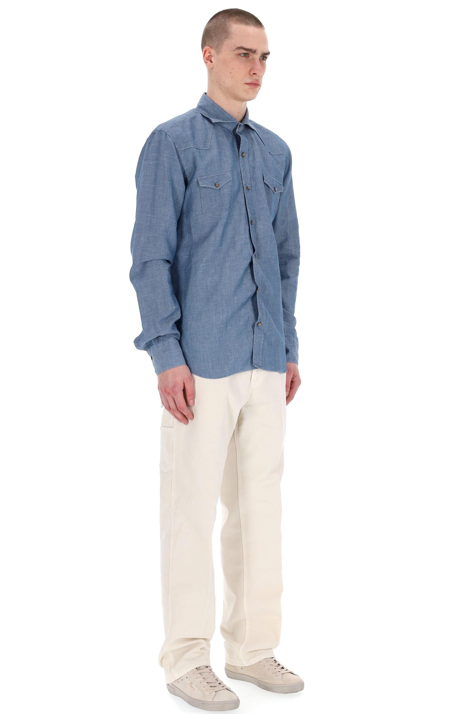 Camicia in denim modello texano linea Dandylife WSU13P2047252.U 0001 Barba 