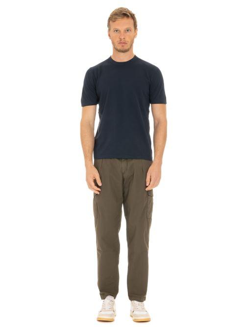 Il Setaccio T-shirt manica corta in cotone Giza MU114 BLU NAVY 