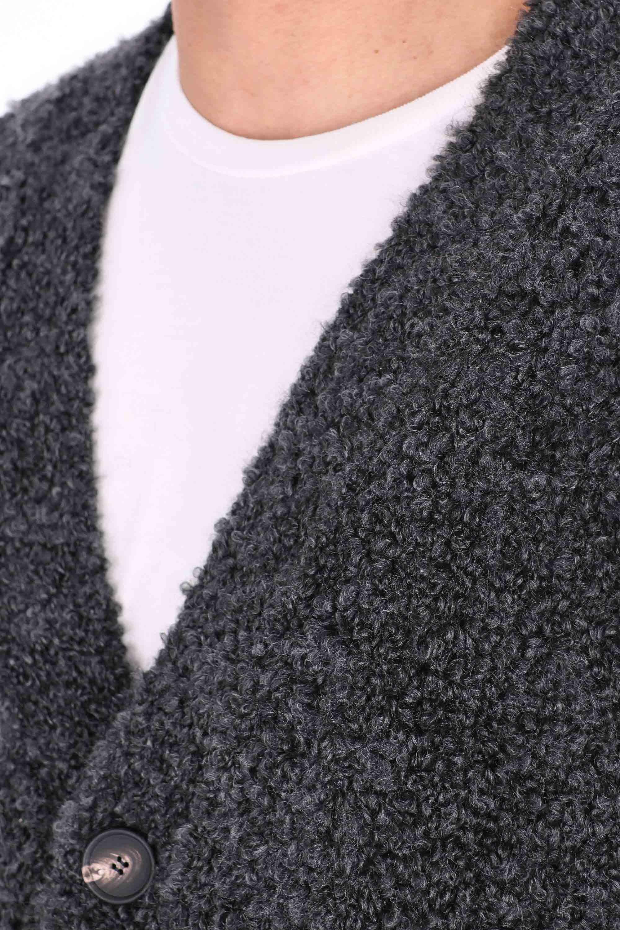 Tagliatore Cardigan in misto lana effetto bouclé KIELDER-25I397 GRIGIO 